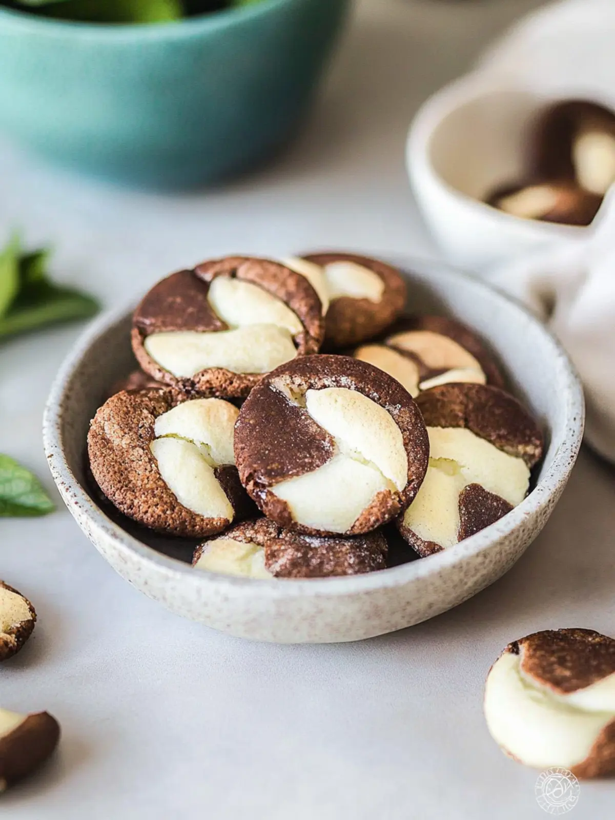 Quick marble cookies with vanilla and chocolate