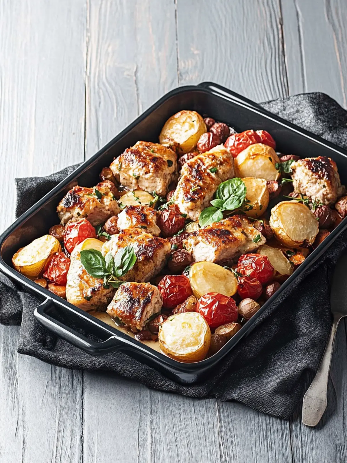 Balsamico-Hähnchen mit Kartoffeln vom Blech