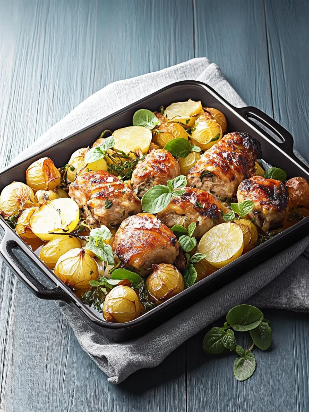 Balsamico-Hähnchen mit Kartoffeln vom Blech