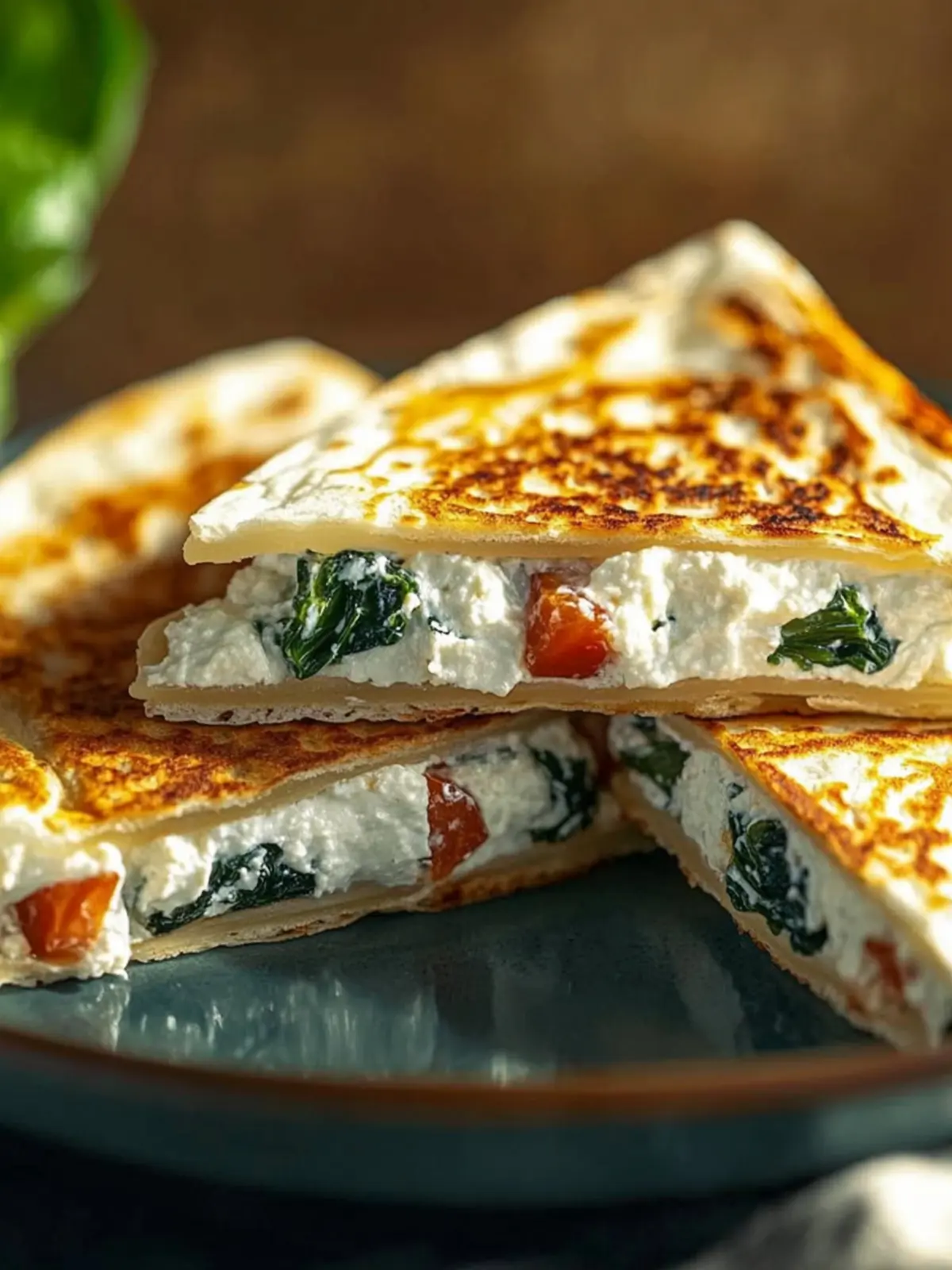 Cremige Spinat Feta Quesadillas