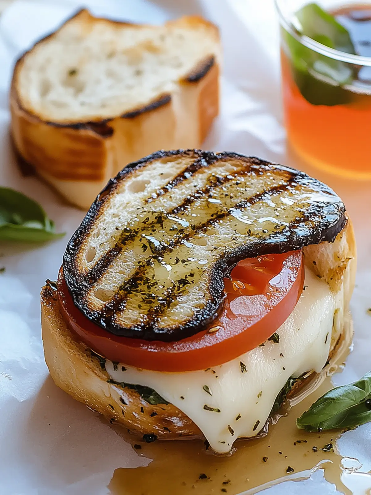 Gegrilltes Mozzarella-Sandwich