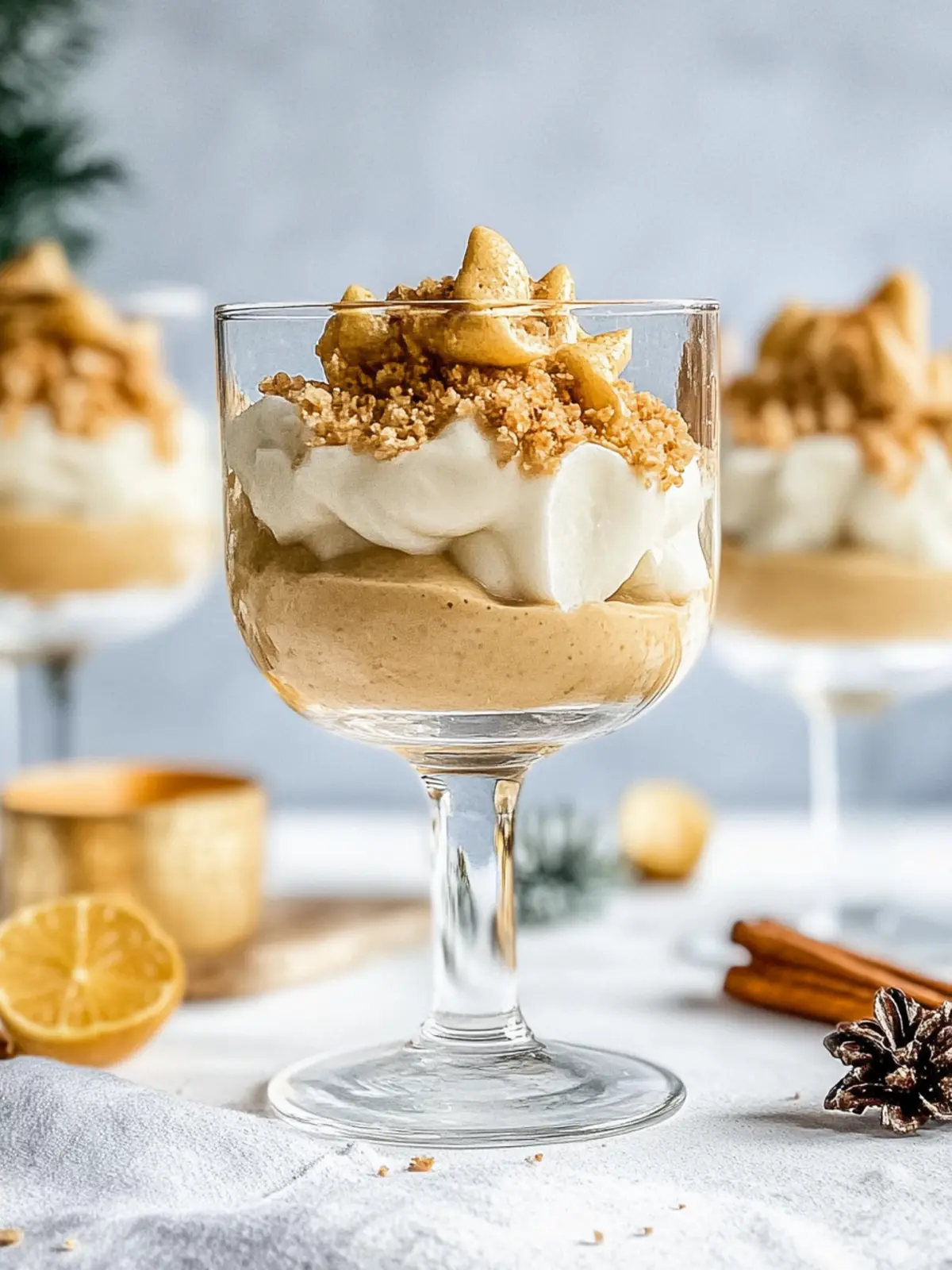 Winterliches Bratapfel Dessert im Glas