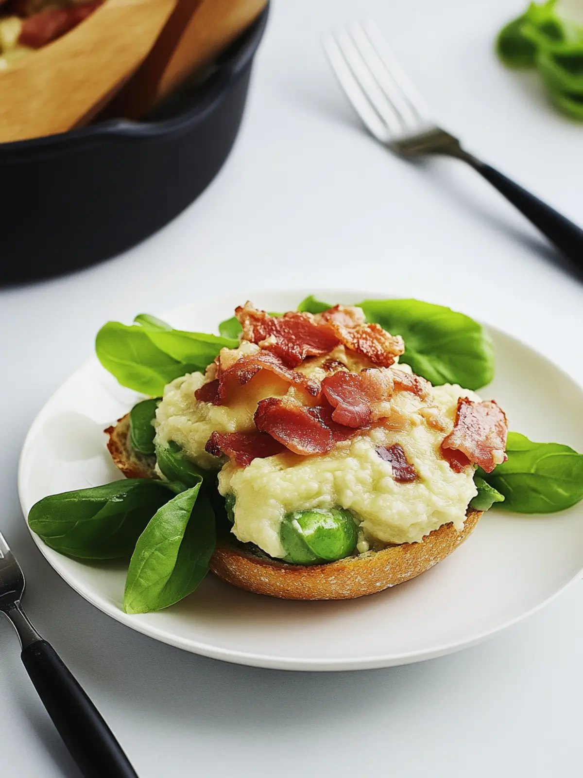 Rührei mit Käse und Speck