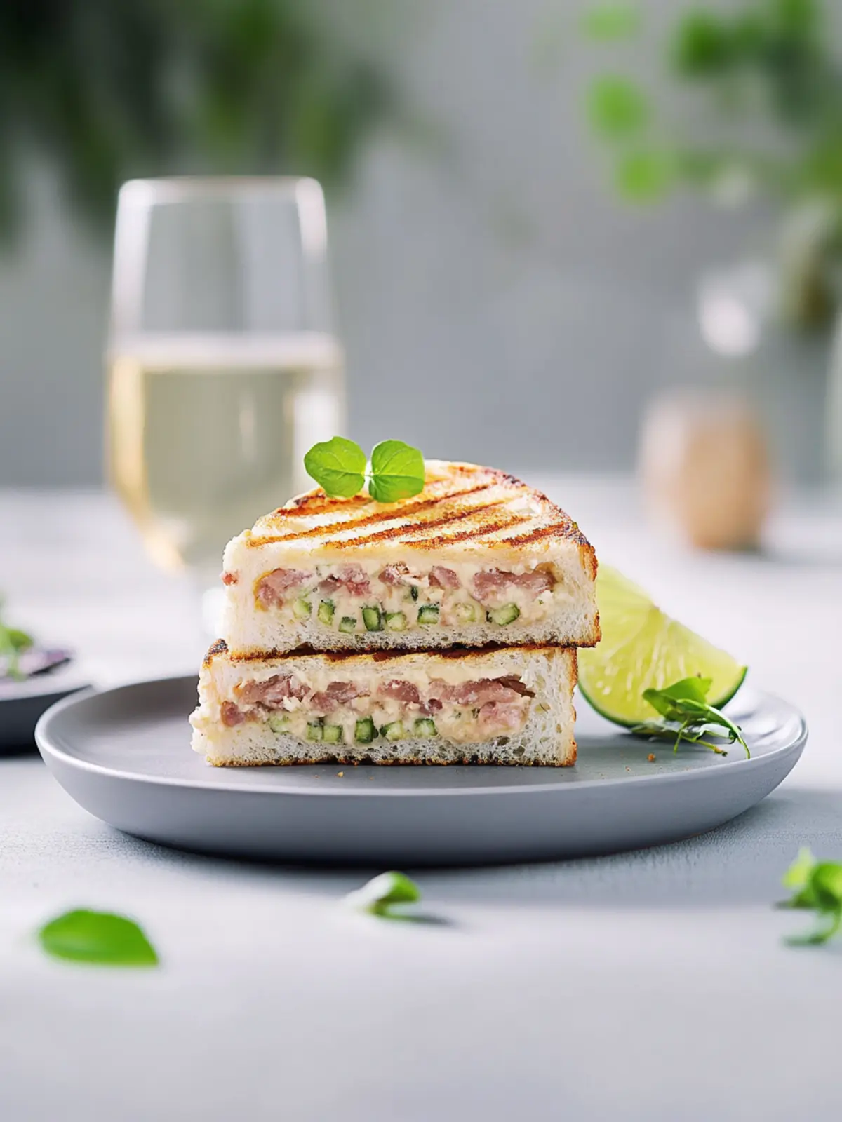 Gegrilltes Thunfisch-Käse-Sandwich