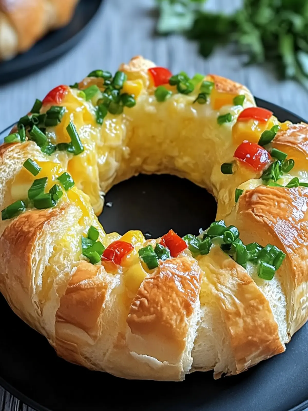 Rührei Ring aus Croissant Teig mit viel Käse