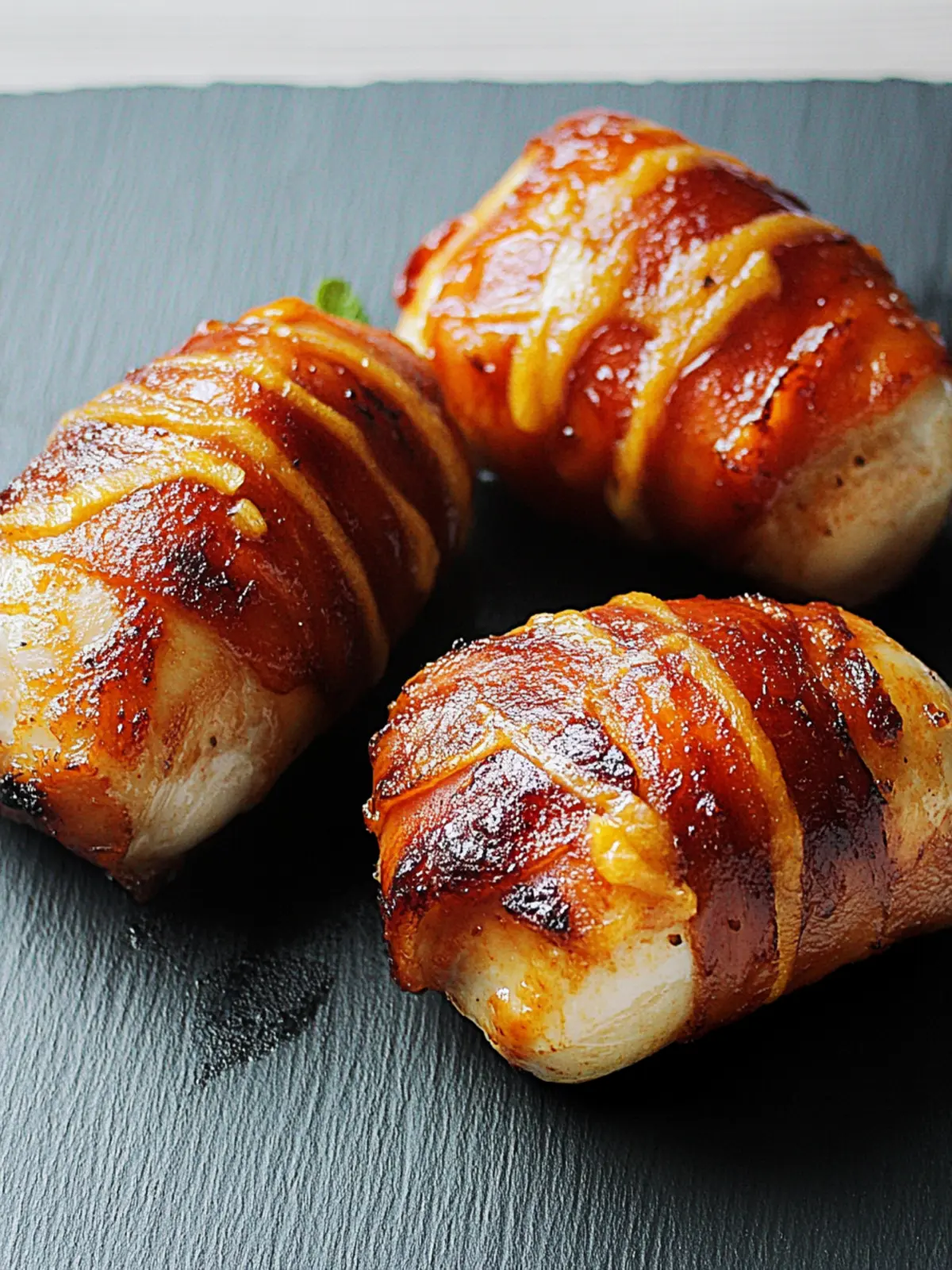 BBQ Hühnchenbrust im Bacon-Mantel