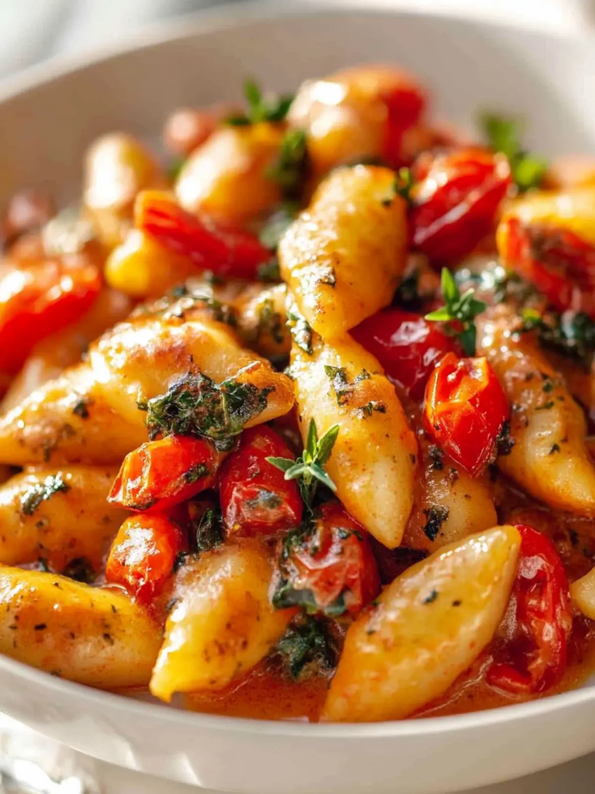 Vegane Schupfnudelpfanne Paprika Pilze