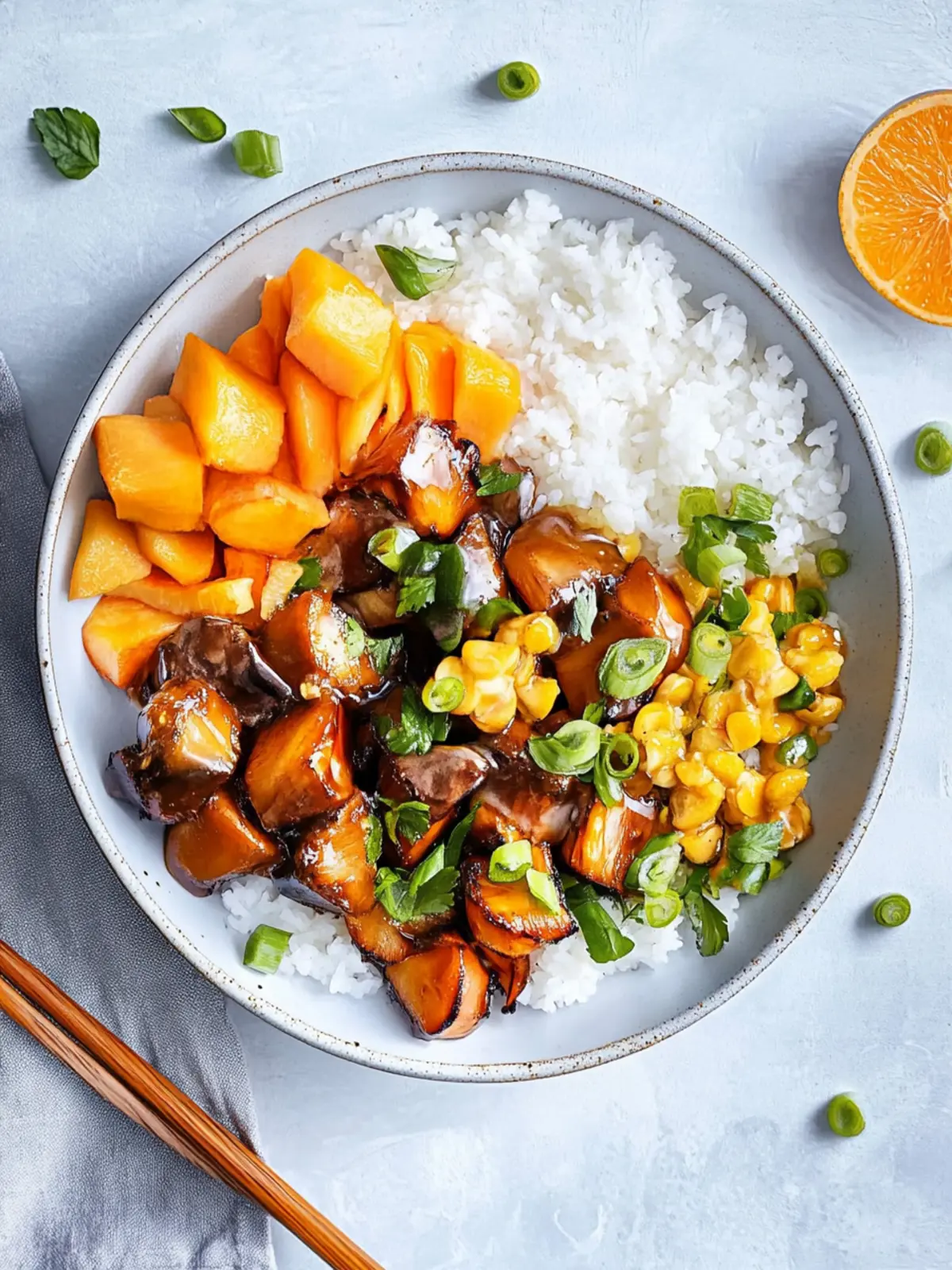 Crispy-sweet tofu cubes