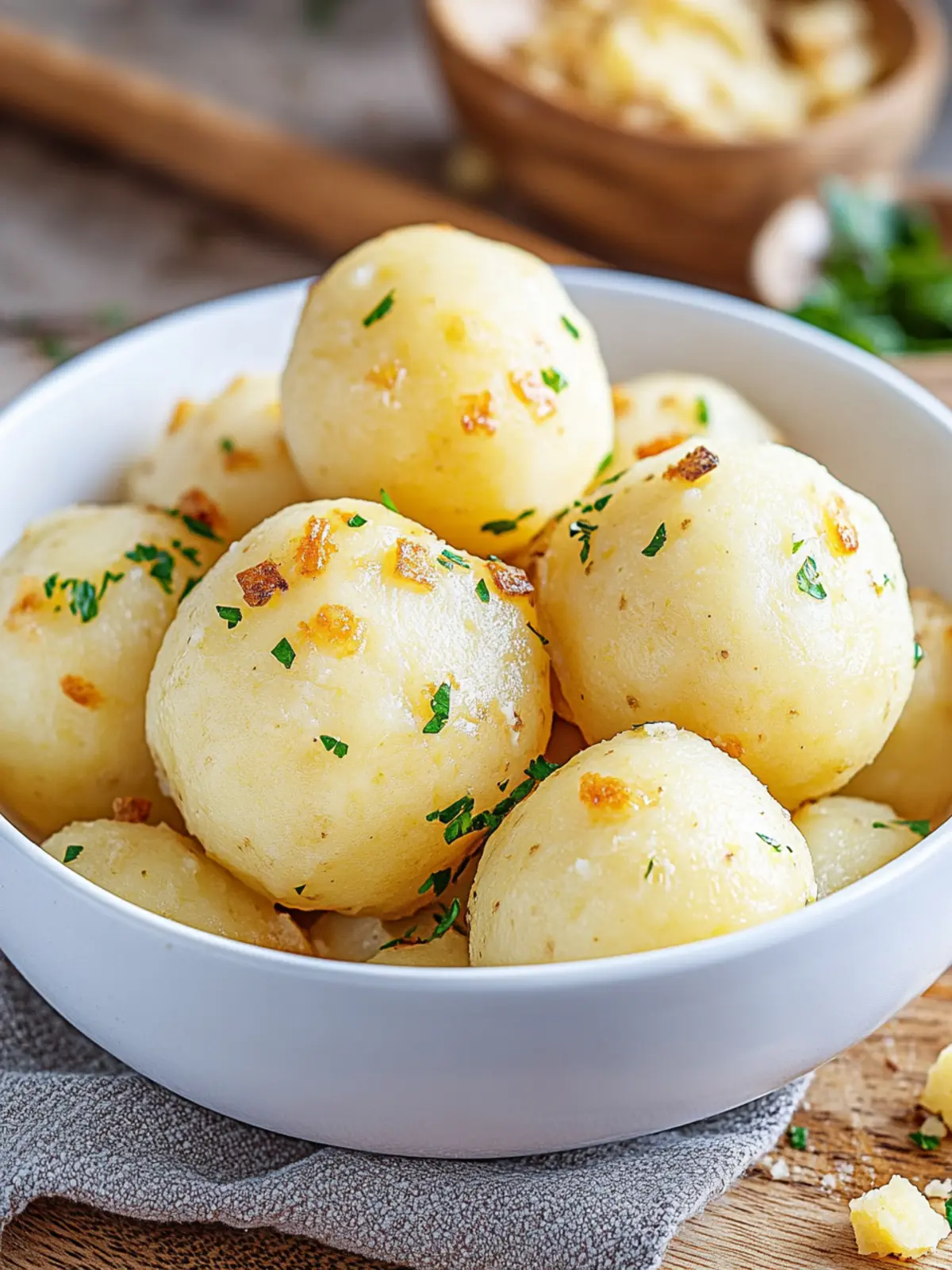 Potato dumplings made from cooked potatoes