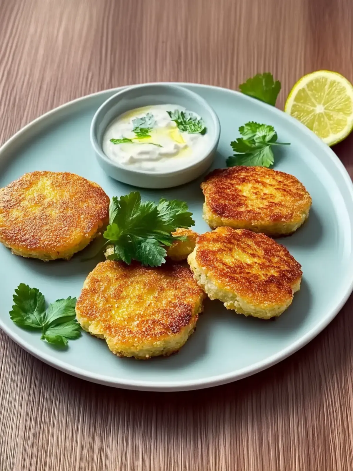 Blumenkohl-Taler mit Kräuterquark