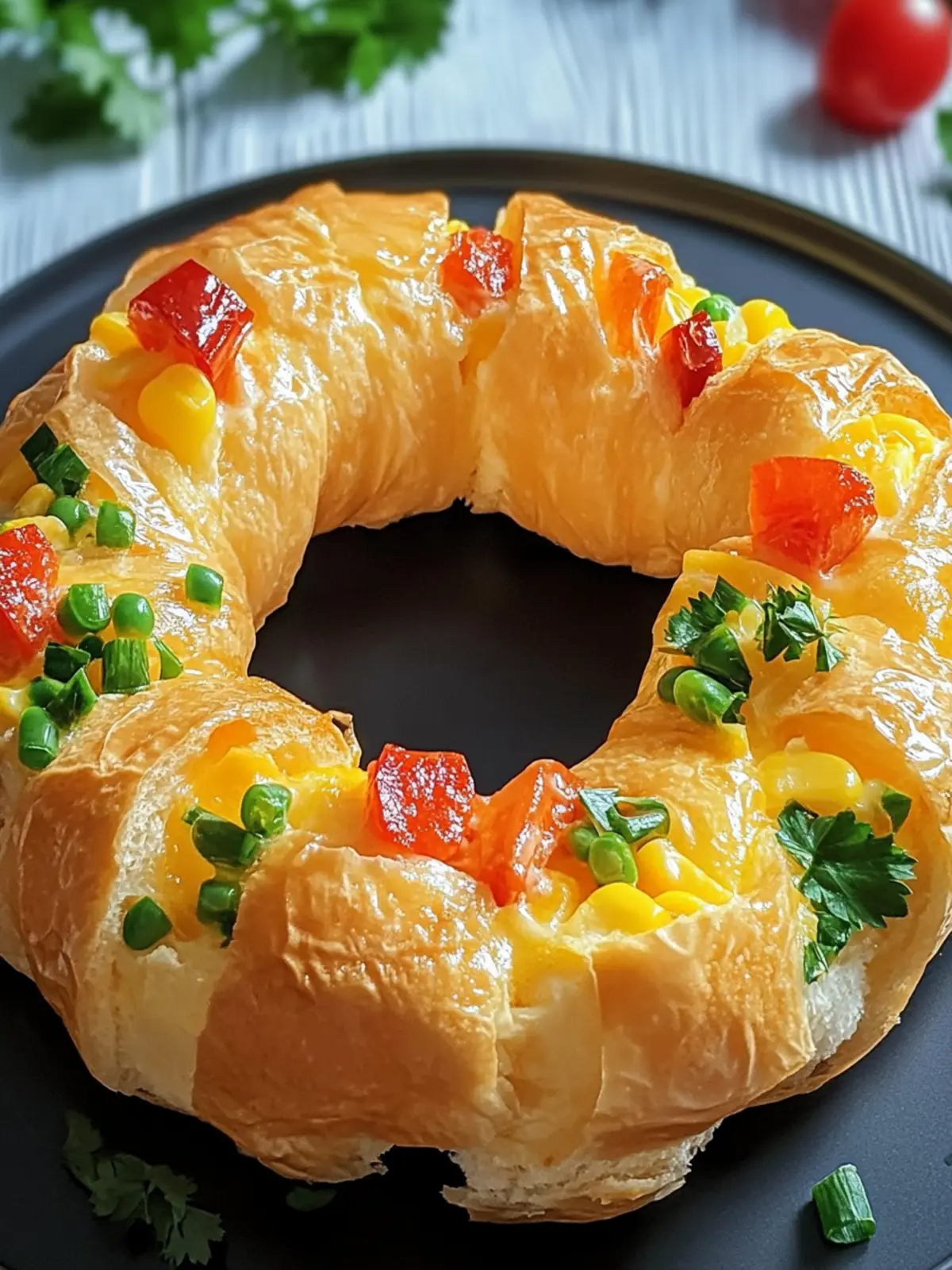 Rührei Ring aus Croissant Teig mit viel Käse