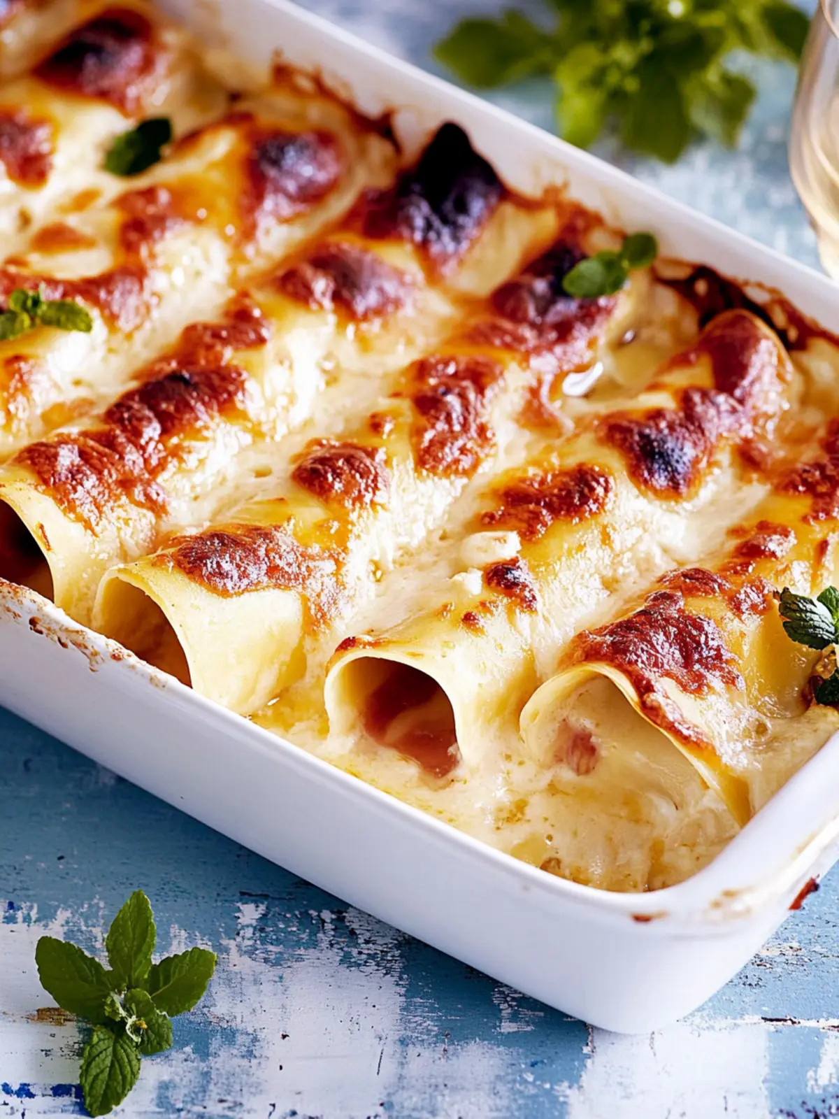 Cannelloni with summer vegetables and pine nuts
