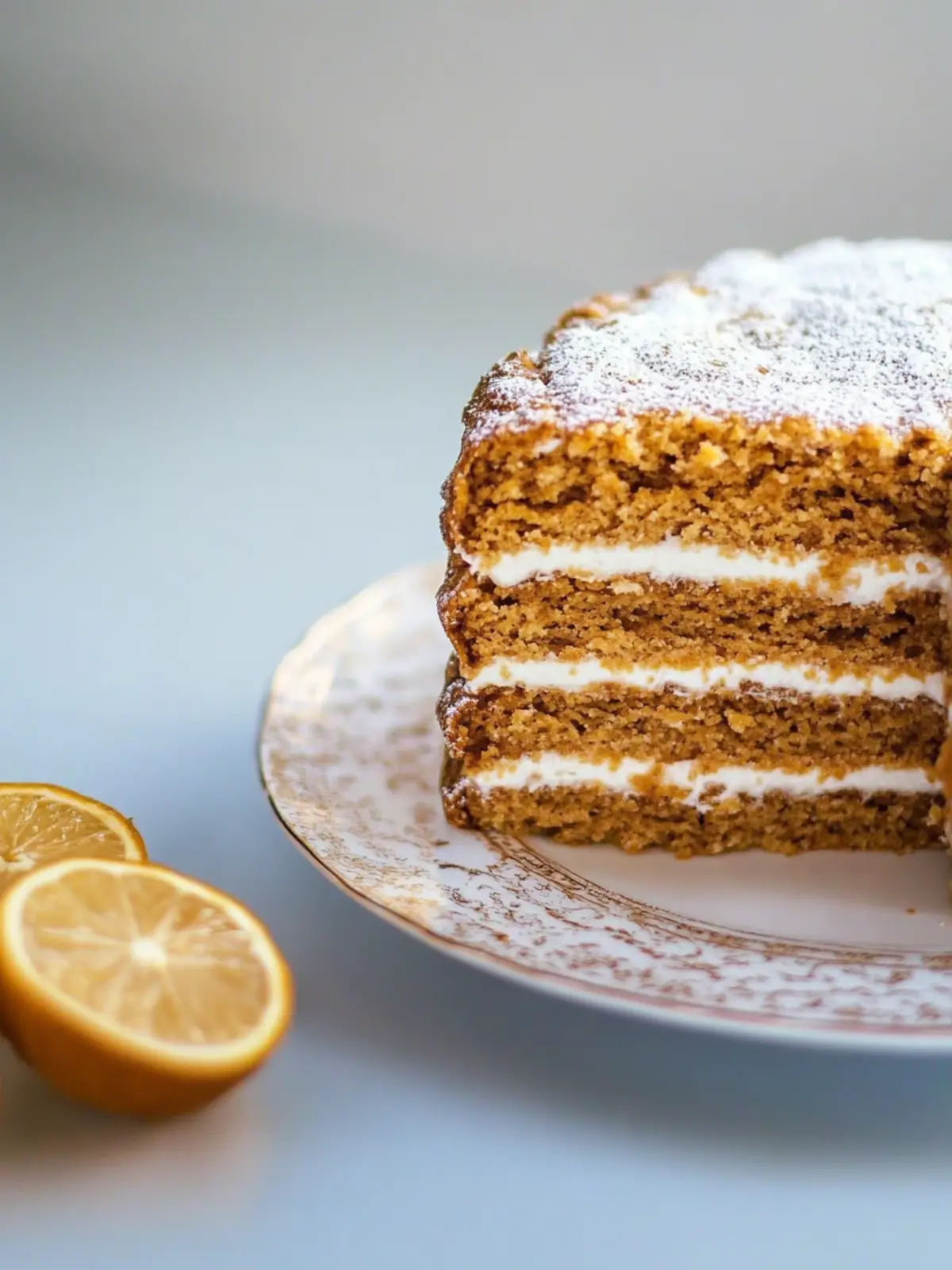 Russischer Honigkuchen mit Schmandcreme und Naturjoghurt