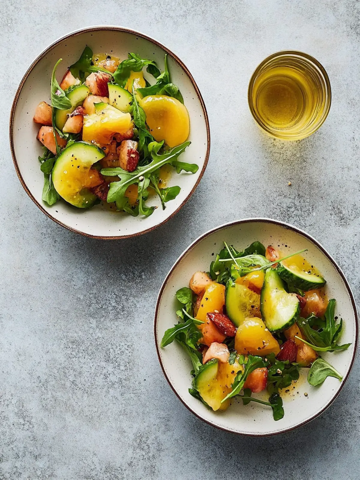 Rauchlachs-Mango-Salat mit Croûtons