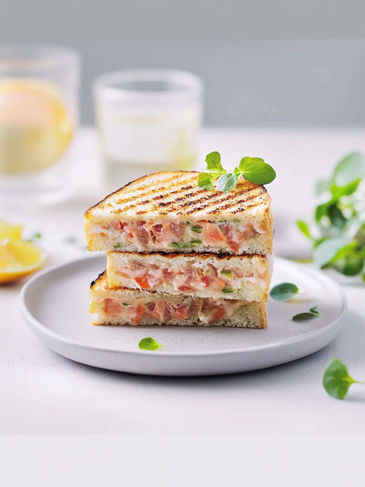 Gegrilltes Thunfisch-Käse-Sandwich