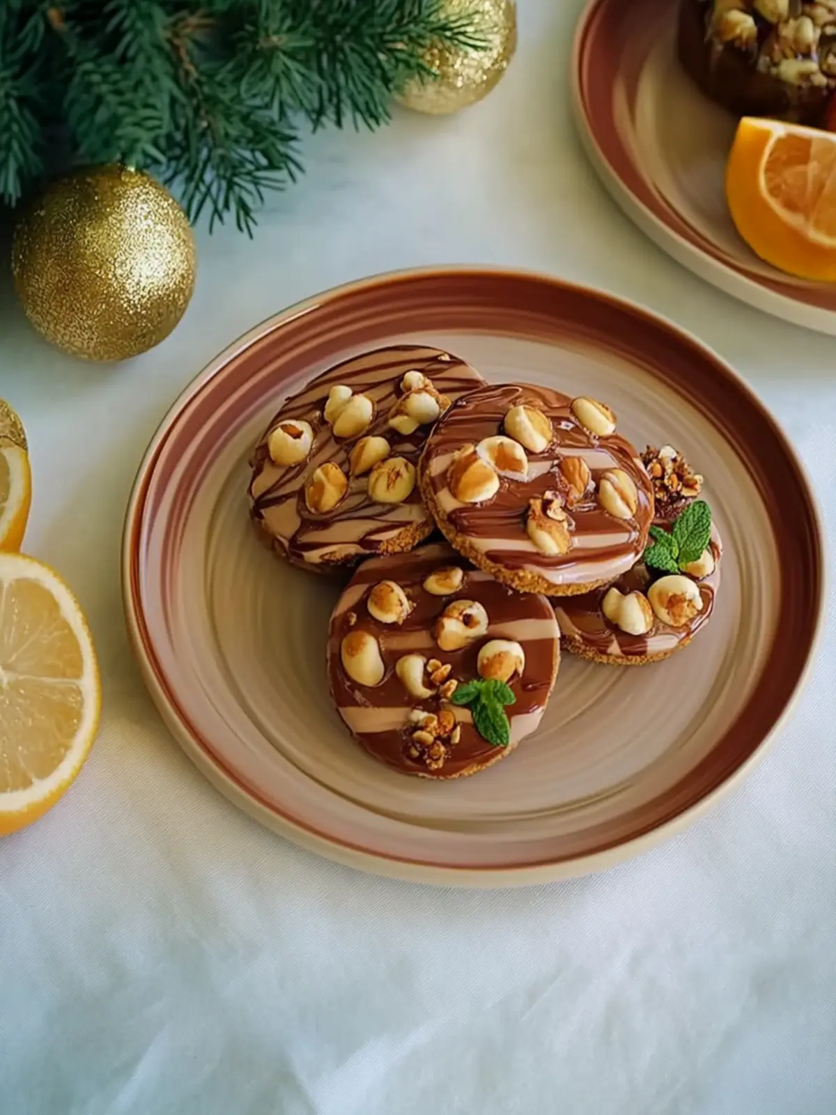 Nougatkekse mit karamellisierten Haselnüssen