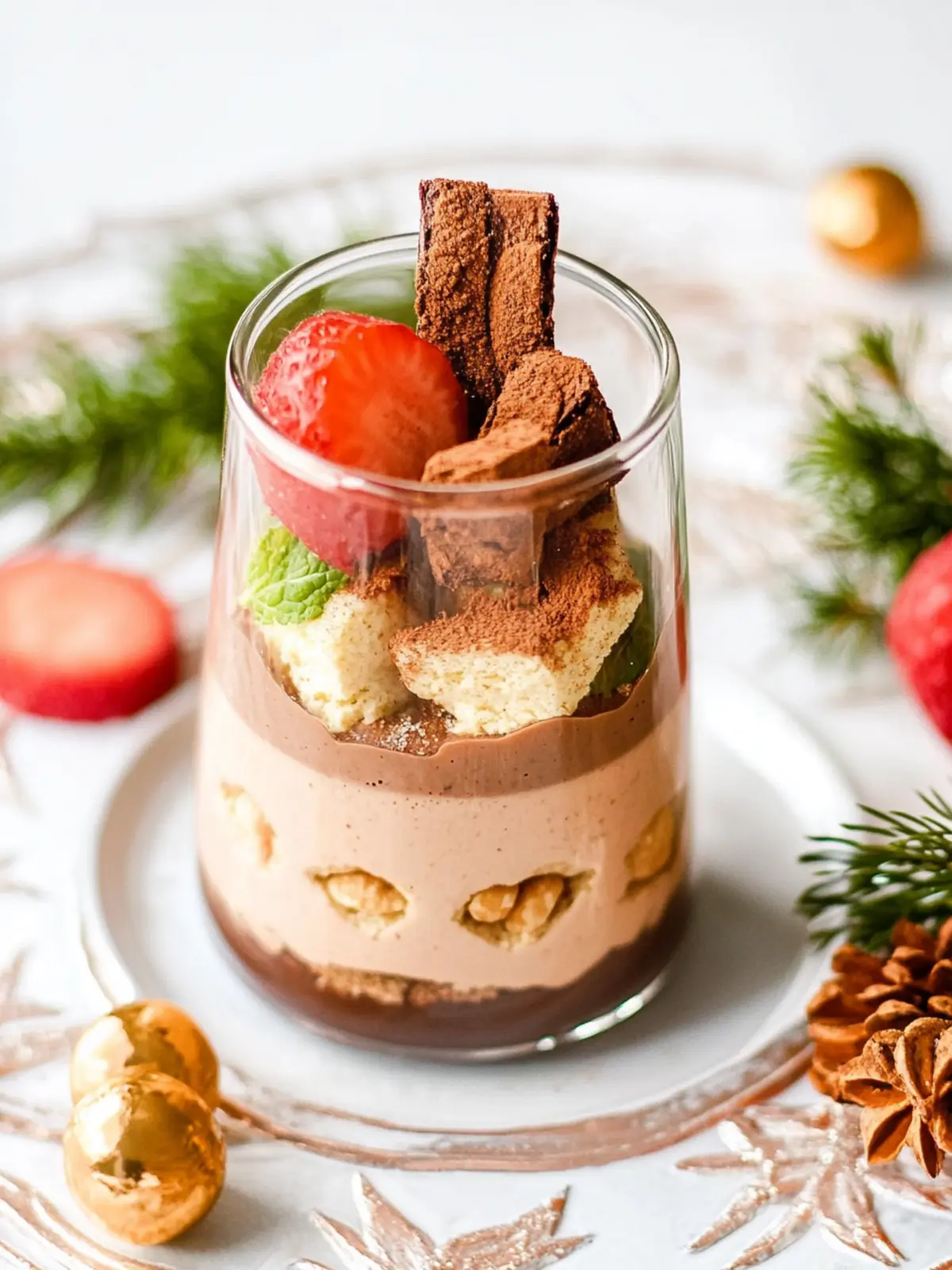 Dessert im Glas mit Spekulatius