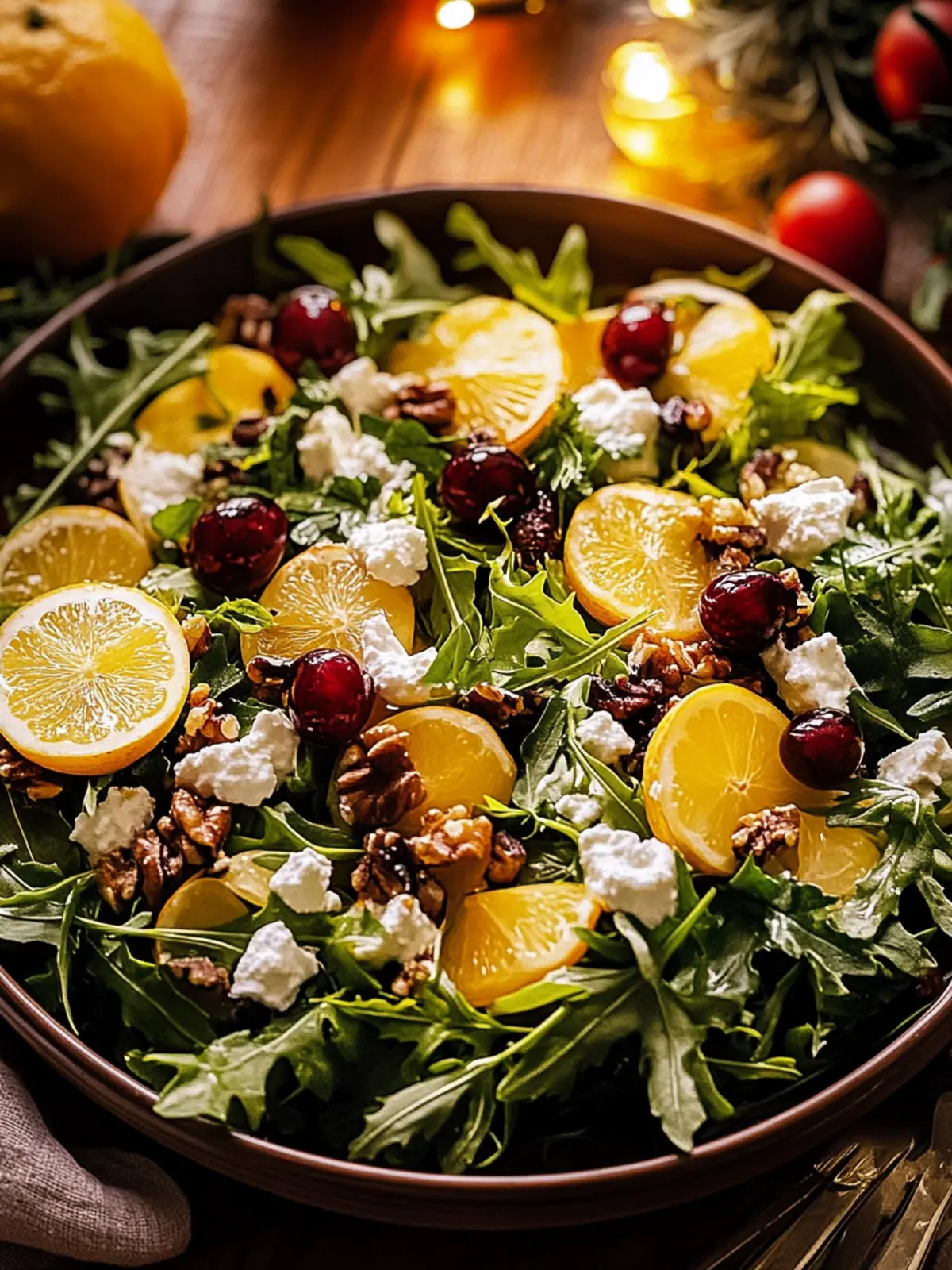 Weihnachtssalat mit Honig-Senf-Dressing