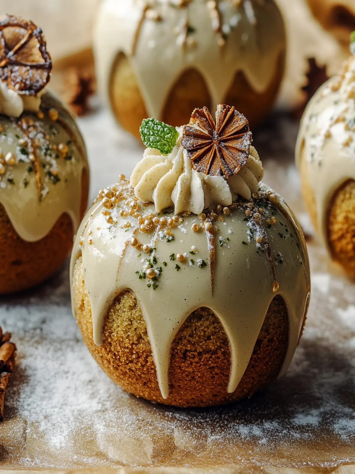 Lebkuchen Latte Mousse Kuppeln