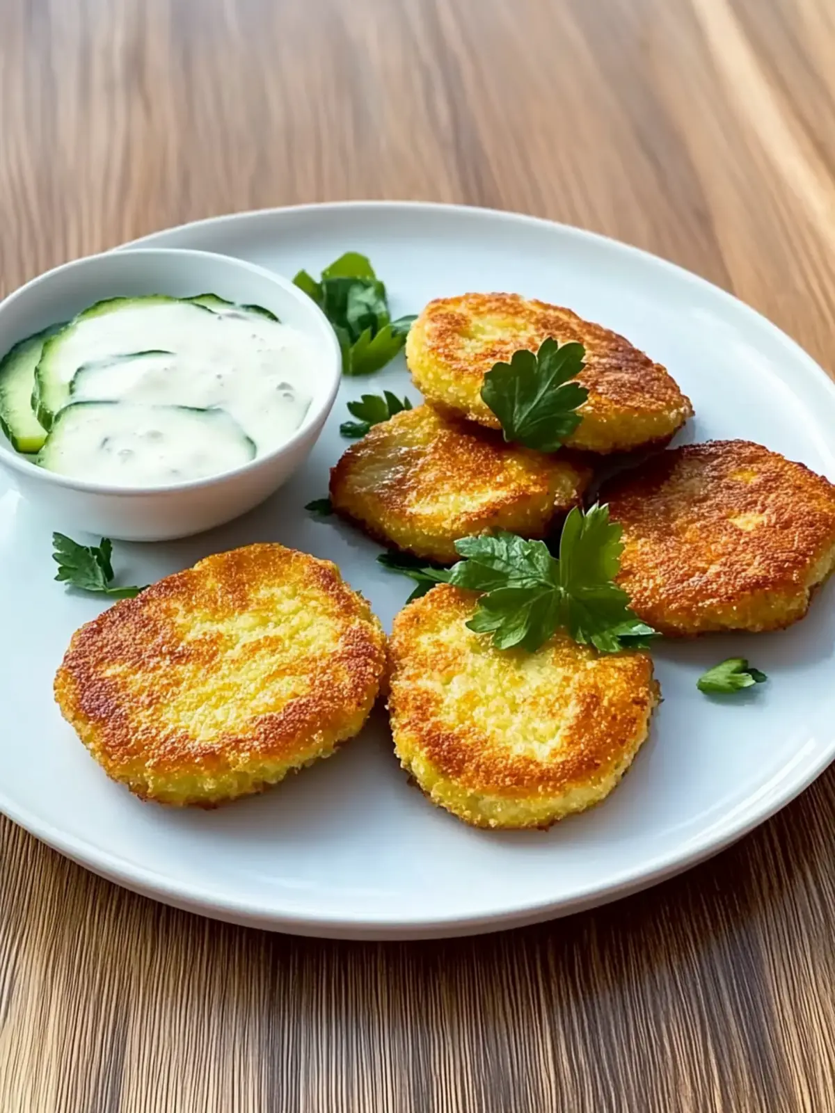 Blumenkohl-Taler mit Kräuterquark