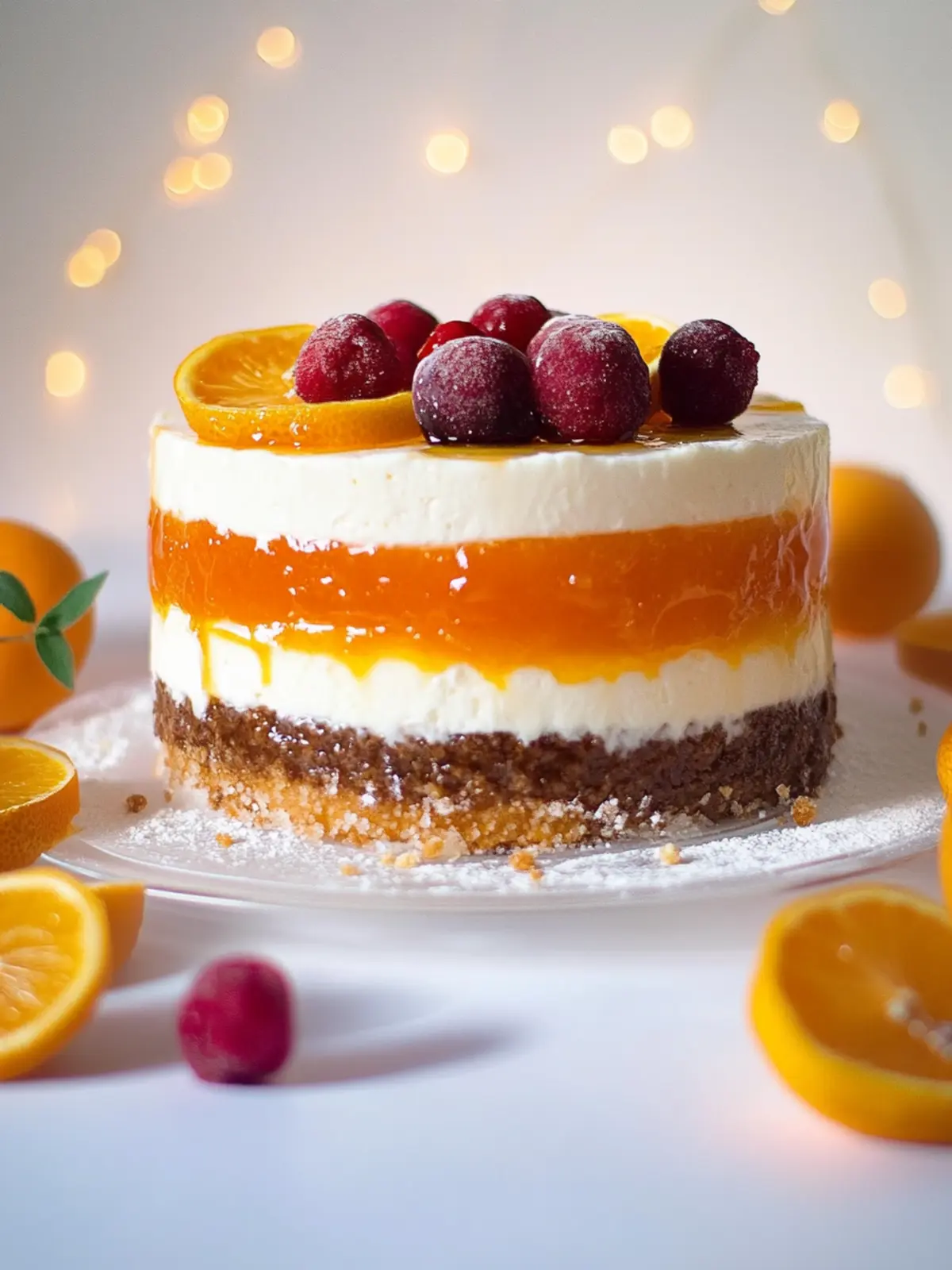 Winterliche Orangen-Joghurttorte