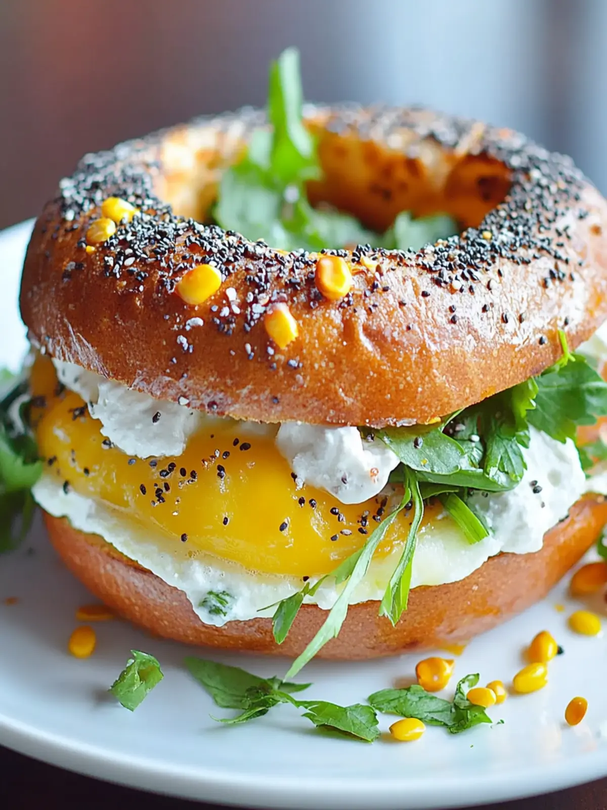 Alles-Bagel-Frühstücks-Sandwich