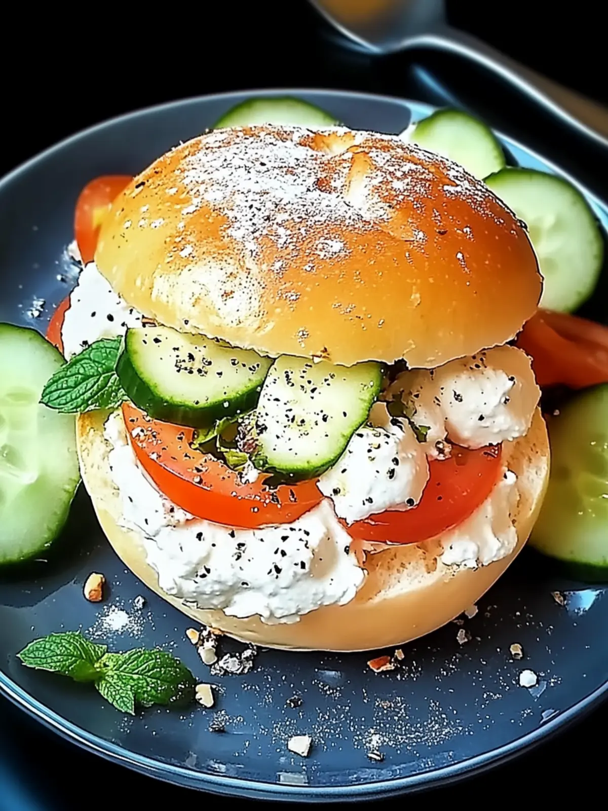 Heißer Schafskäse im Fladenbrot