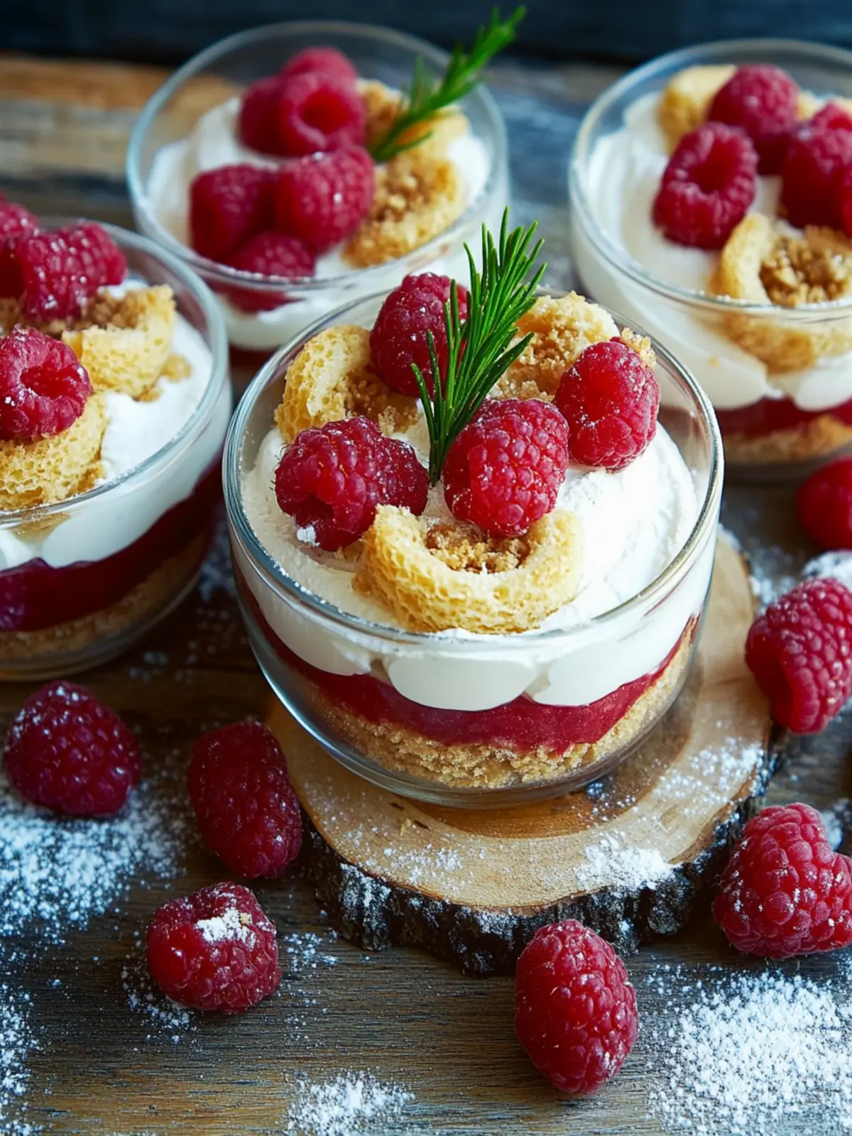 Vanillekipferl-Himbeer-Dessert