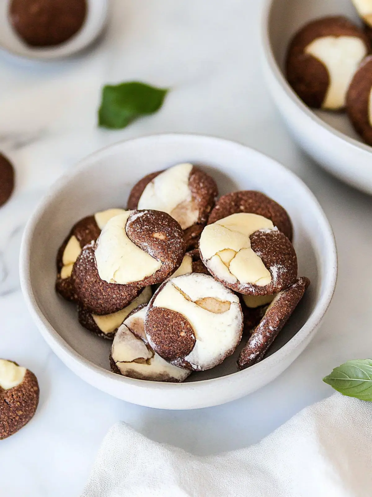 Quick marble cookies with vanilla and chocolate