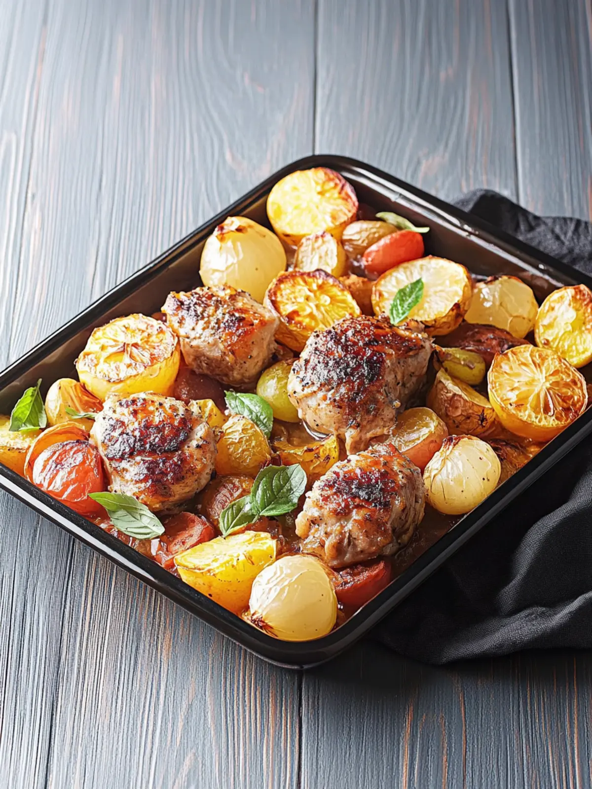 Balsamico-Hähnchen mit Kartoffeln vom Blech