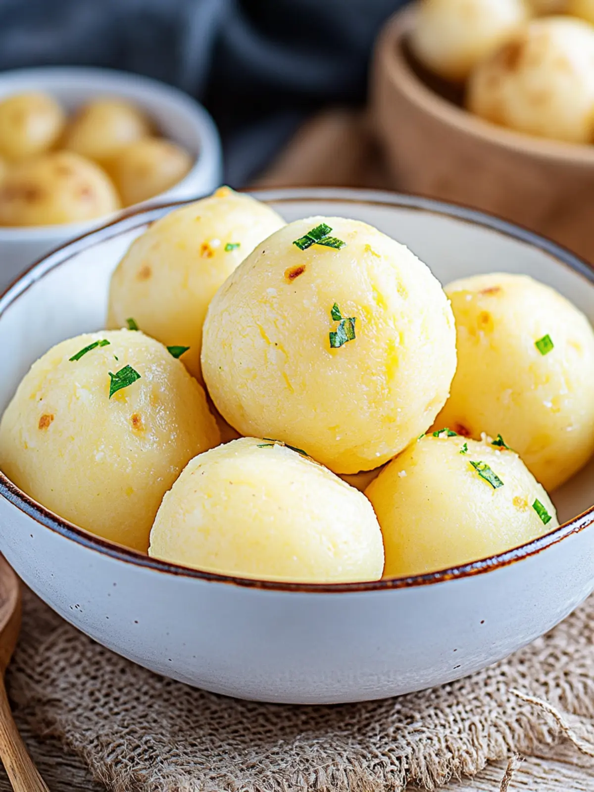 Potato dumplings made from cooked potatoes