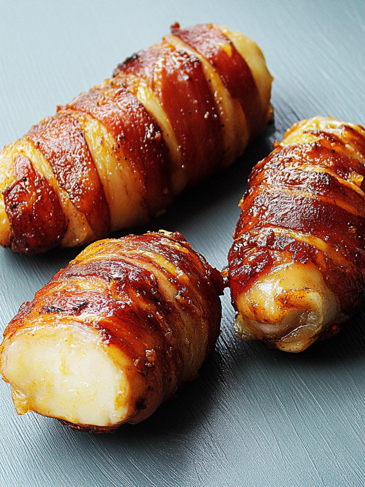 BBQ Hühnchenbrust im Bacon-Mantel