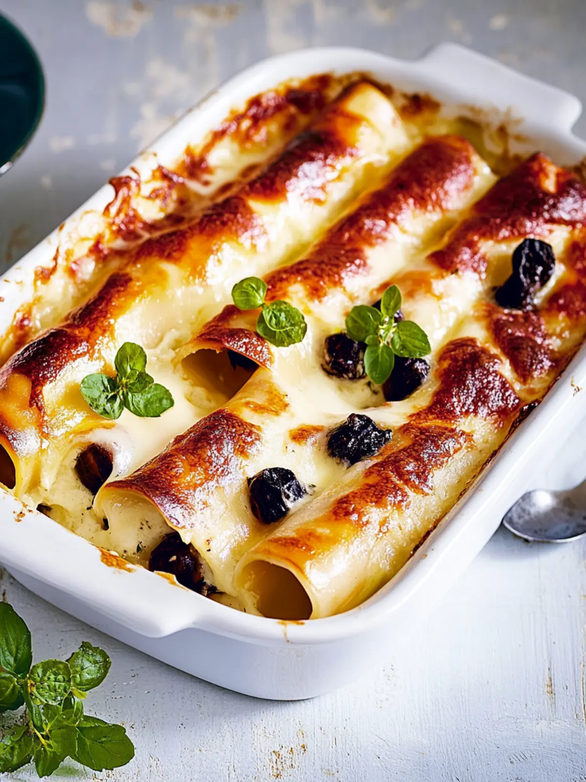 Cannelloni with summer vegetables and pine nuts