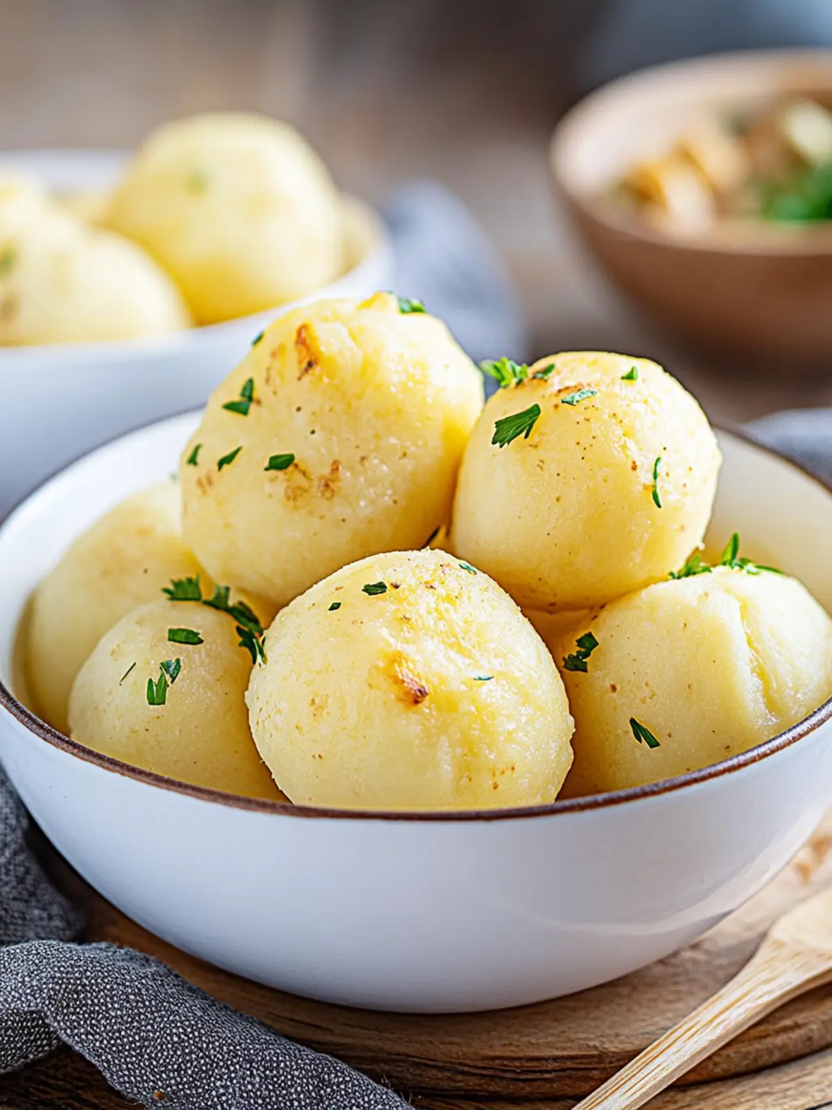Potato dumplings made from cooked potatoes