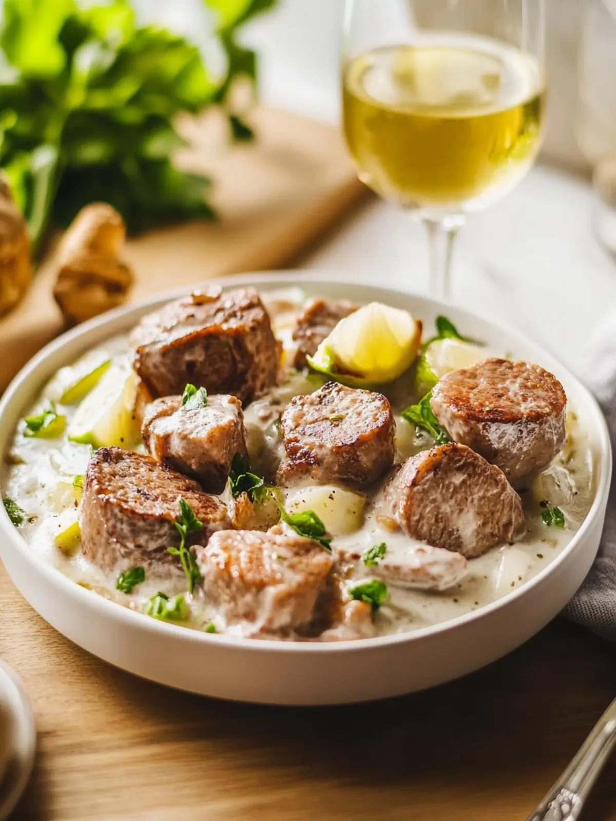 Schweinemedaillons mit Champignonrahmsoße