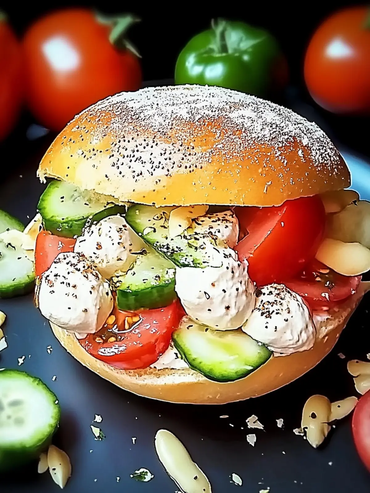 Heißer Schafskäse im Fladenbrot