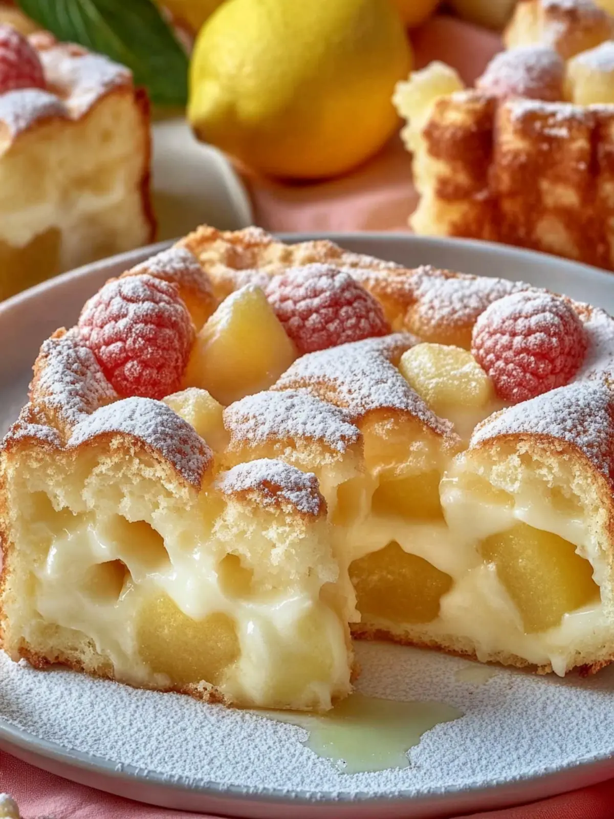 Apple pie with vanilla pudding