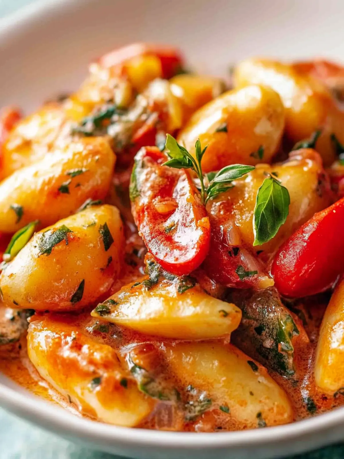 Vegane Schupfnudelpfanne Paprika Pilze