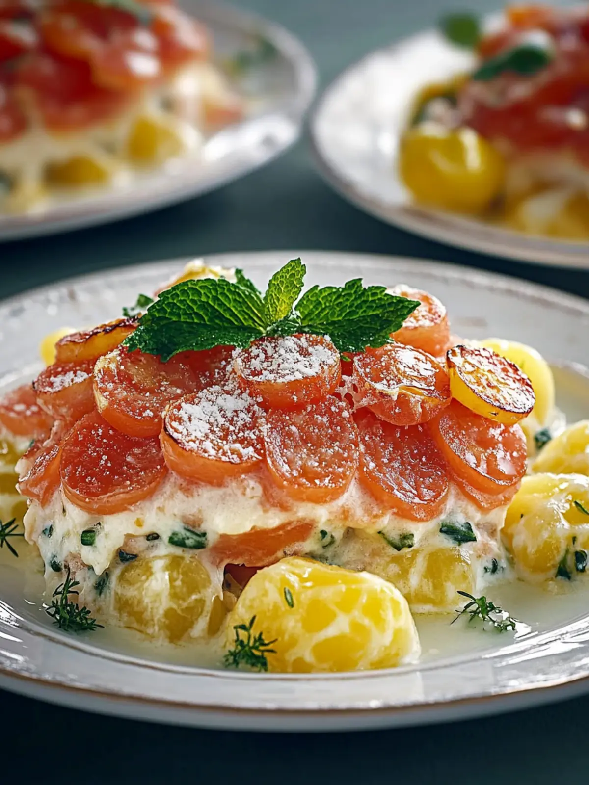 Zarter Lachs Auflauf mit Kartoffeln
