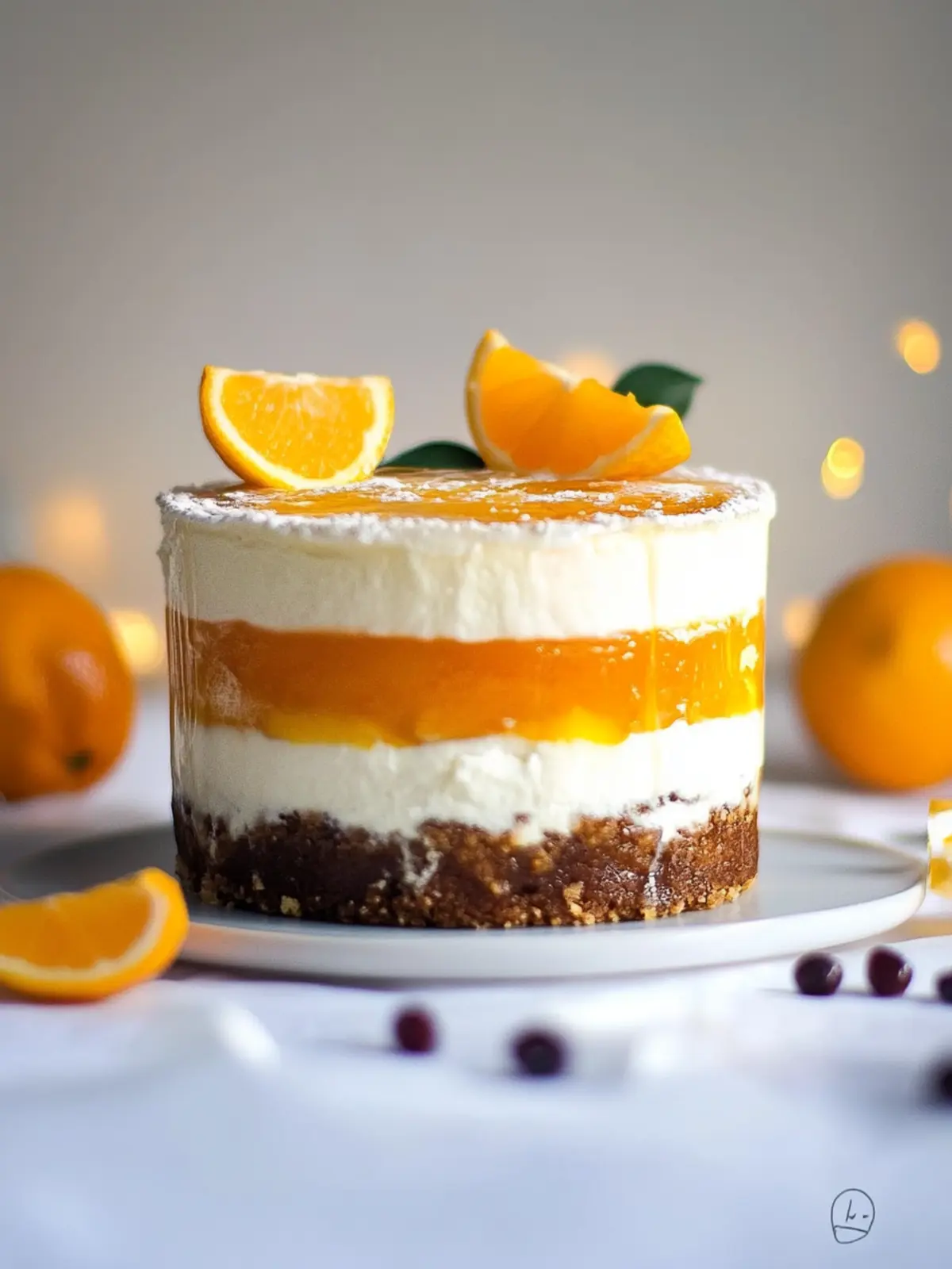 Winterliche Orangen-Joghurttorte