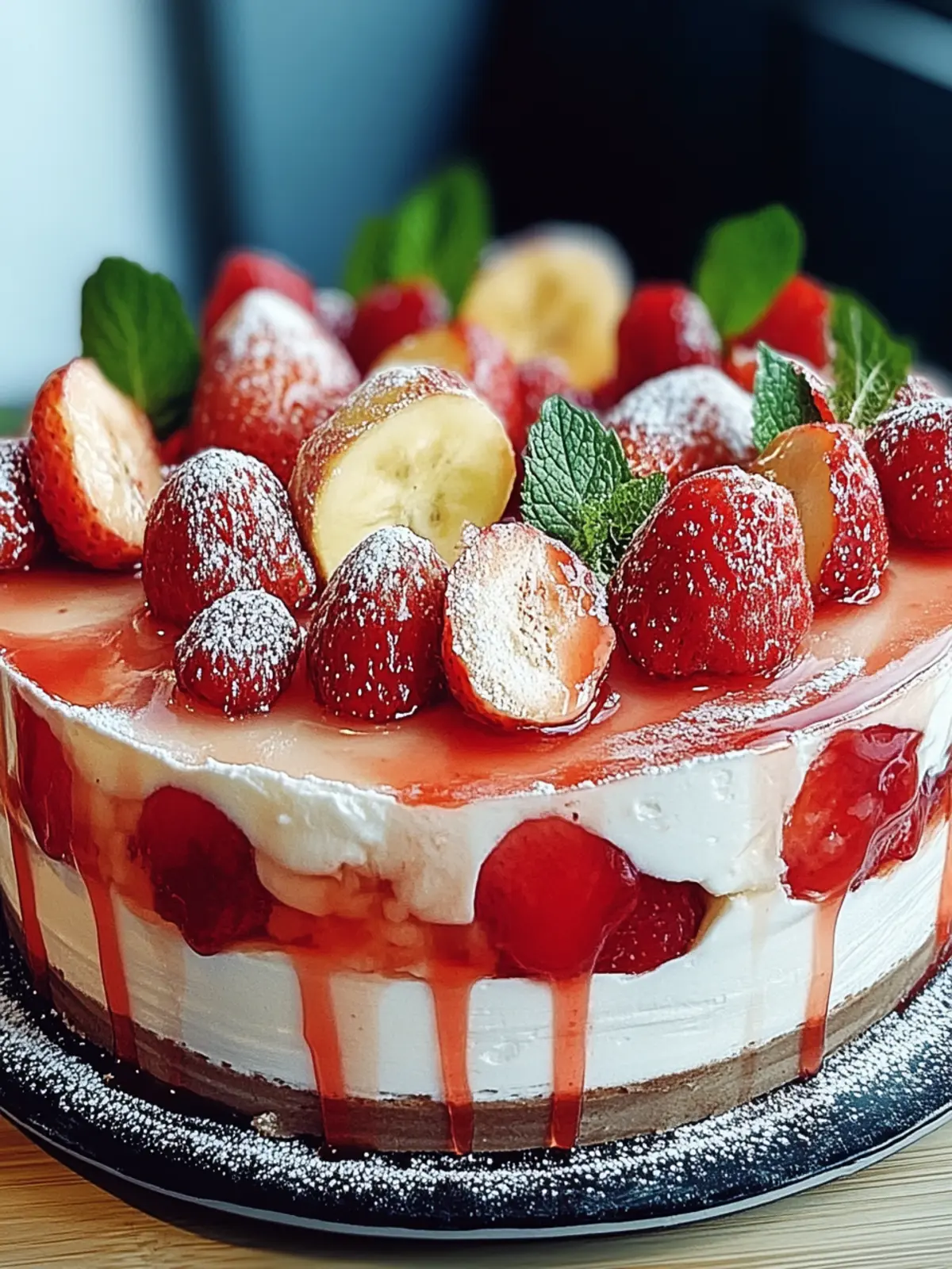 Erdbeer-Stracciatella-Bananen-Torte