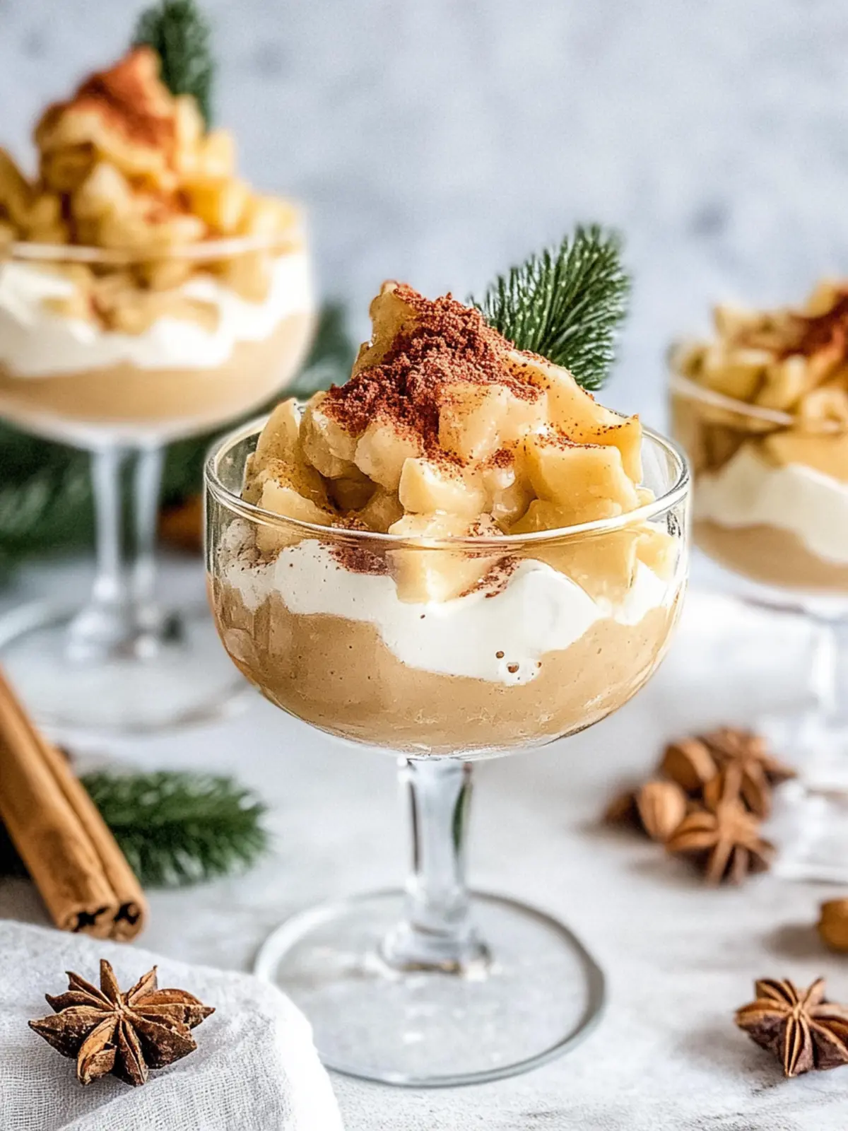 Winterliches Bratapfel Dessert im Glas