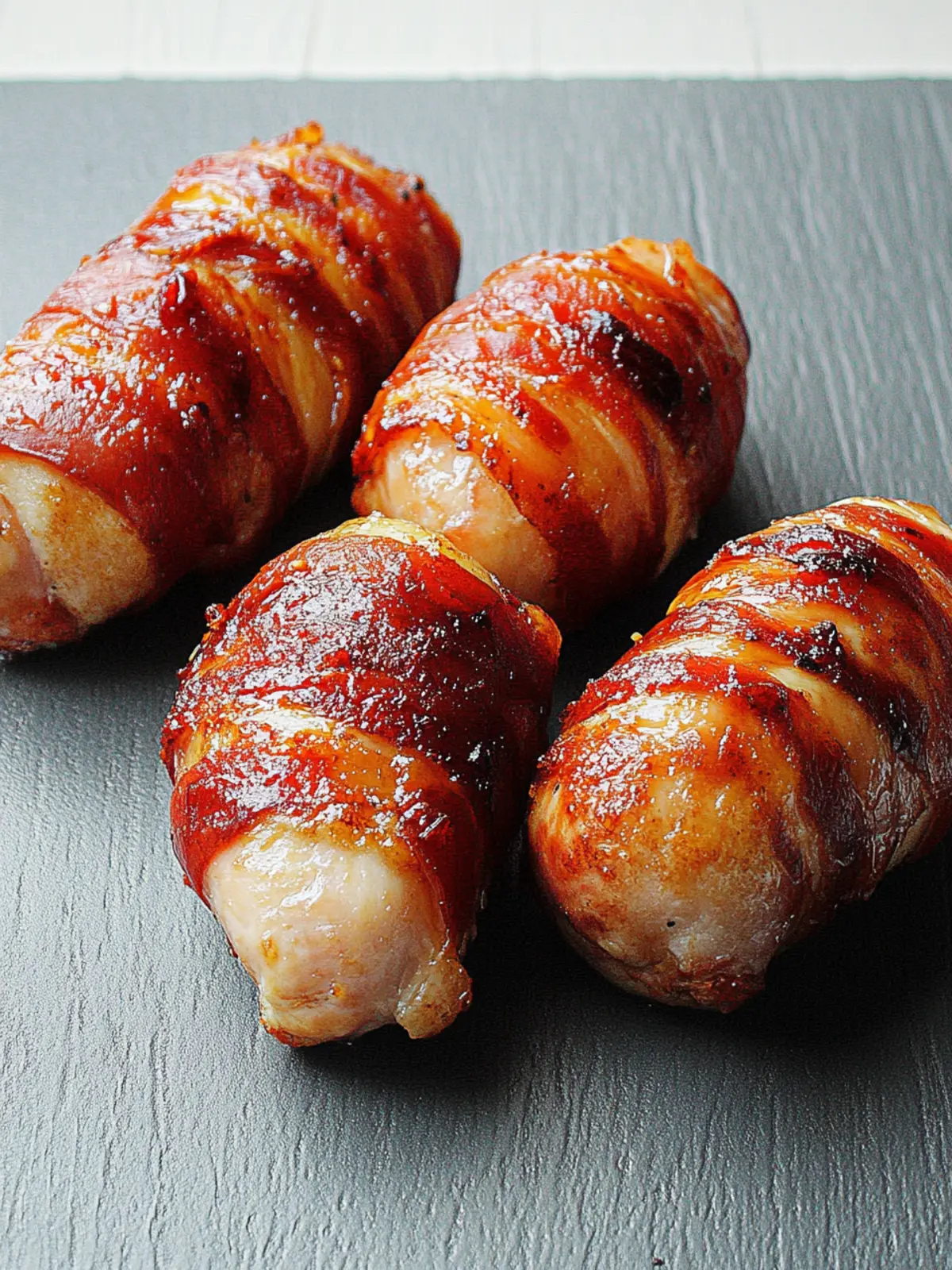 BBQ Hühnchenbrust im Bacon-Mantel