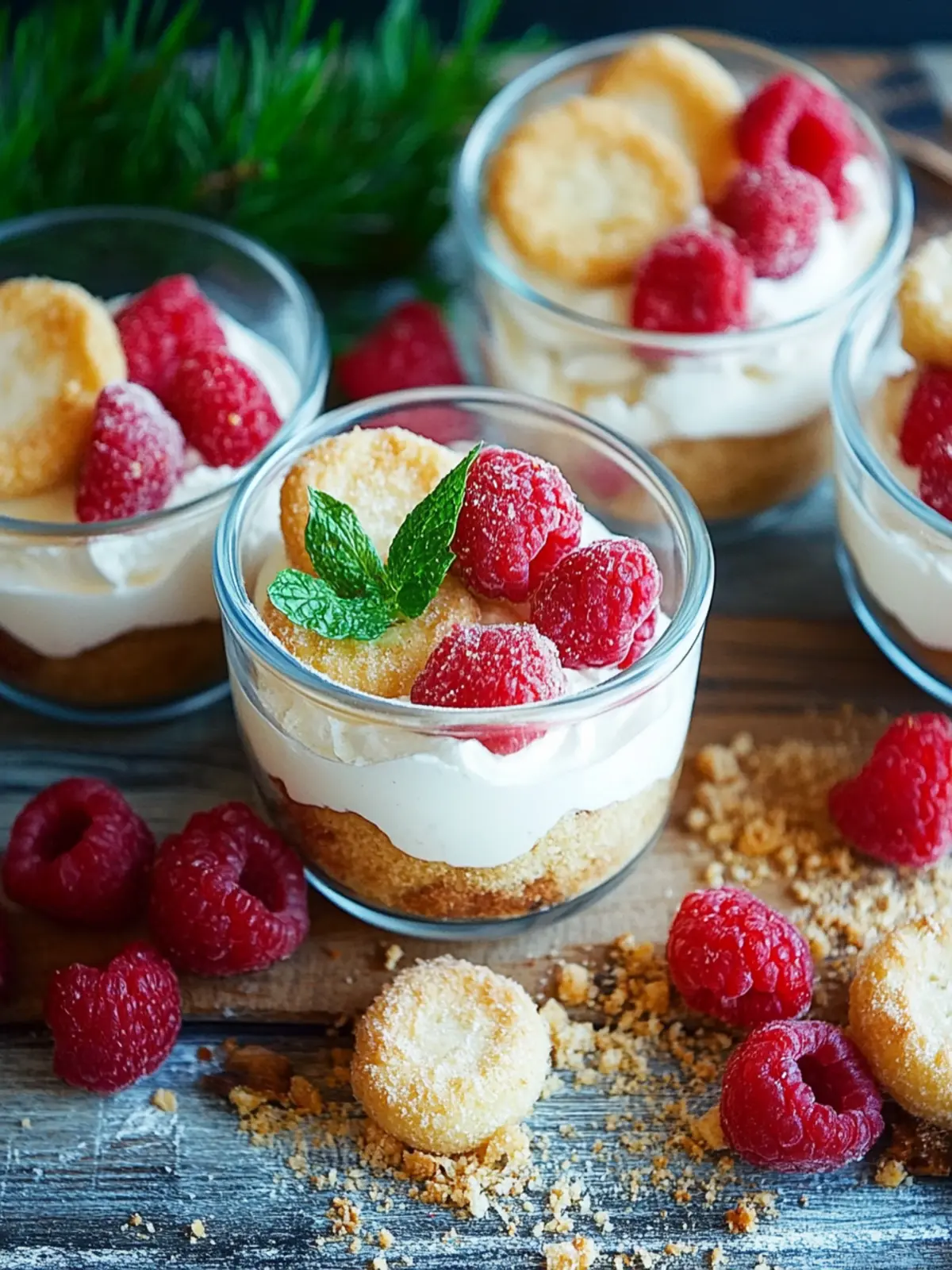 Vanillekipferl-Himbeer-Dessert