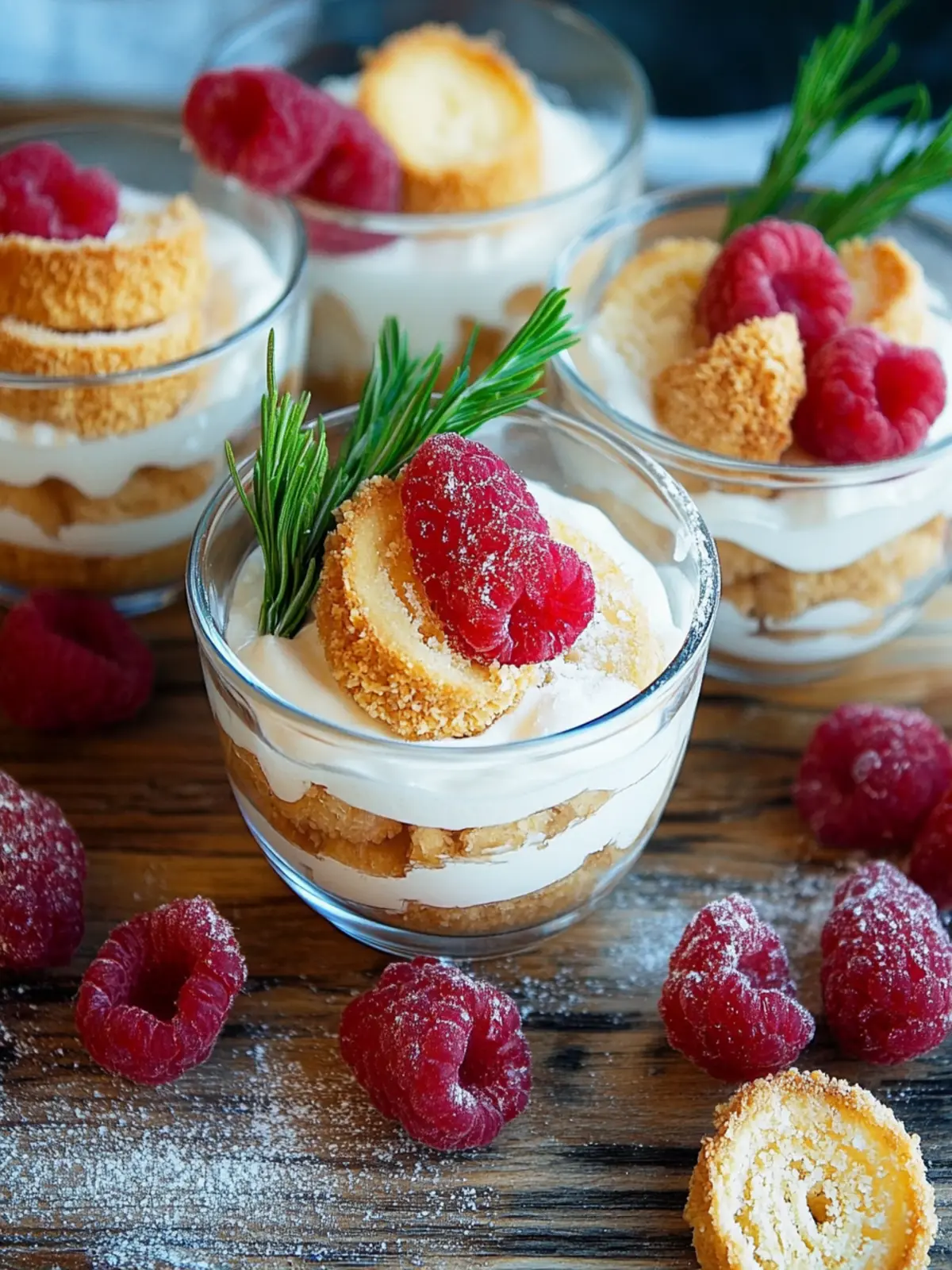 Vanillekipferl-Himbeer-Dessert