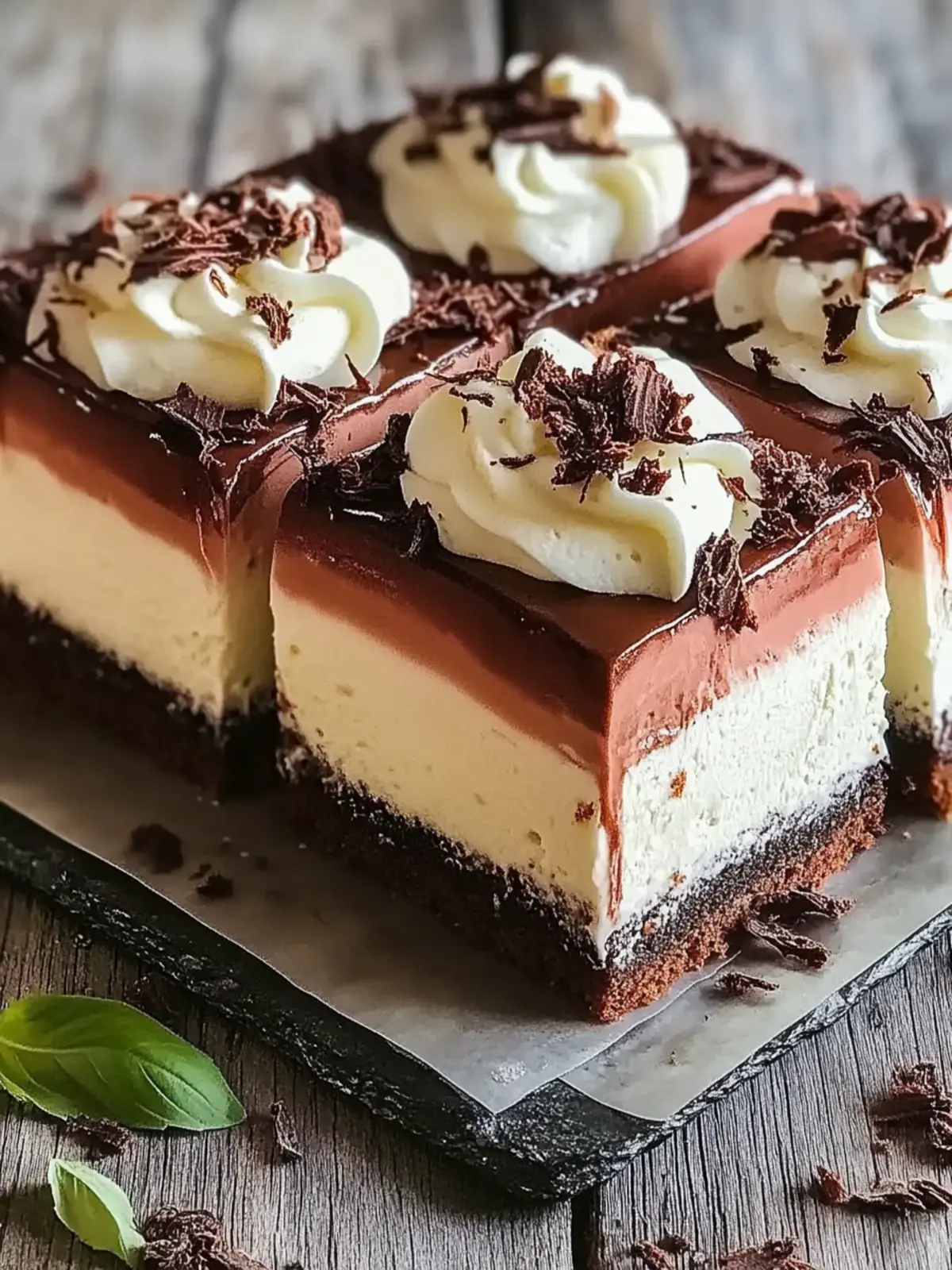 Dreischichtiger Schokoladenmousse-Kuchen Genussvolles Rezept