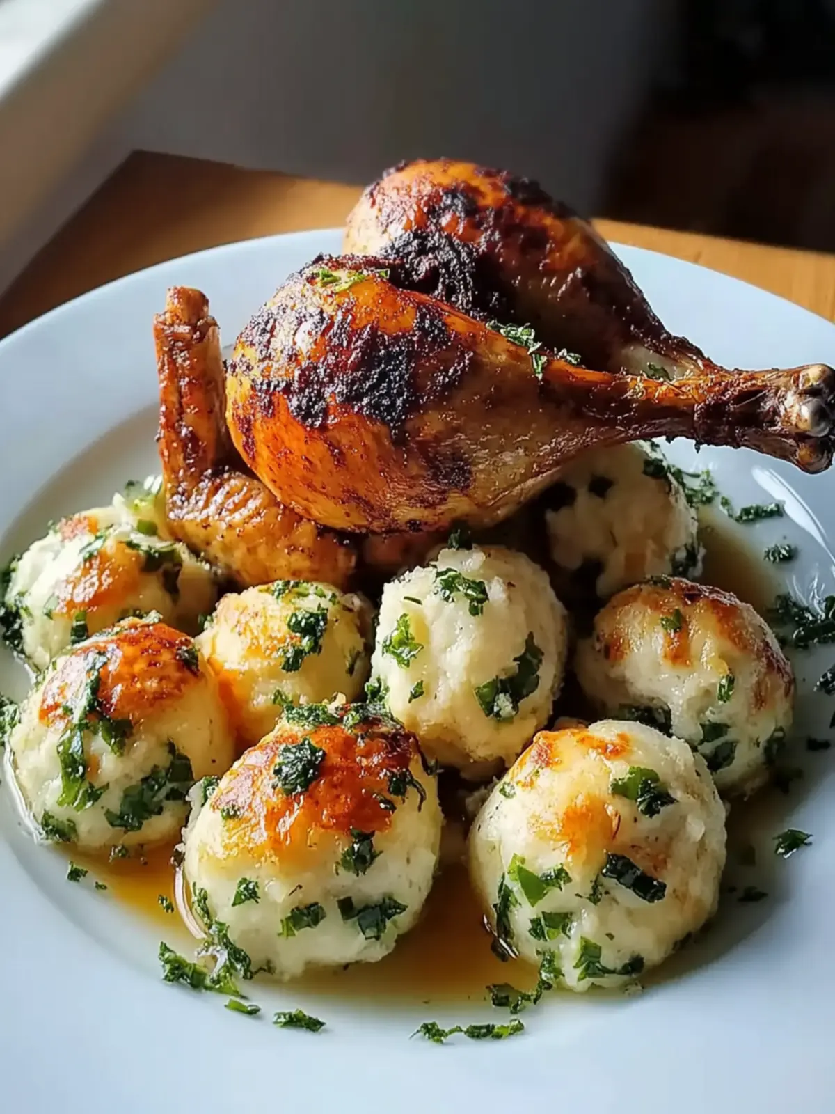 Perfektes Hühnchen mit Knödel in 60 Minuten