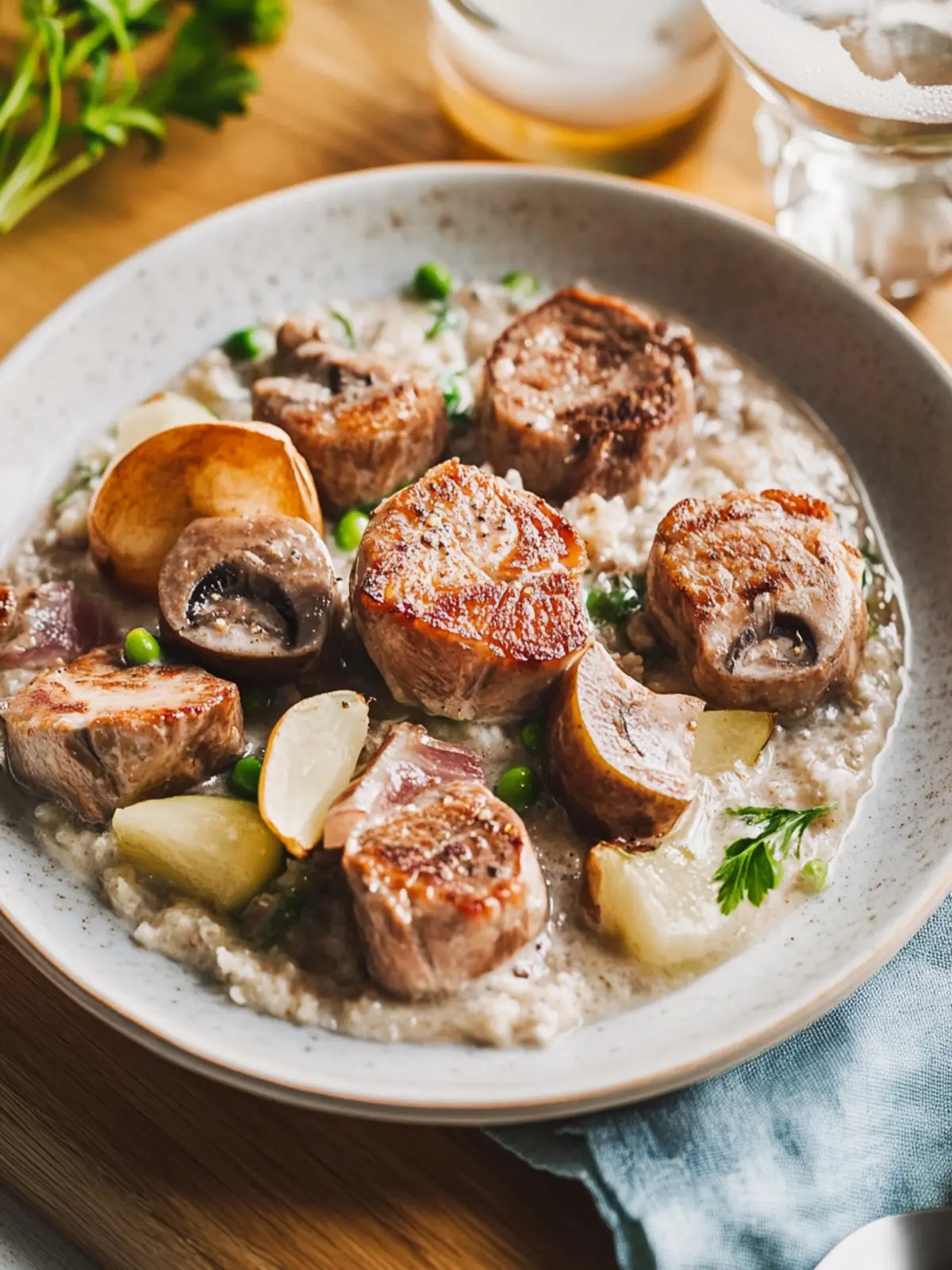 Schweinemedaillons mit Champignonrahmsoße