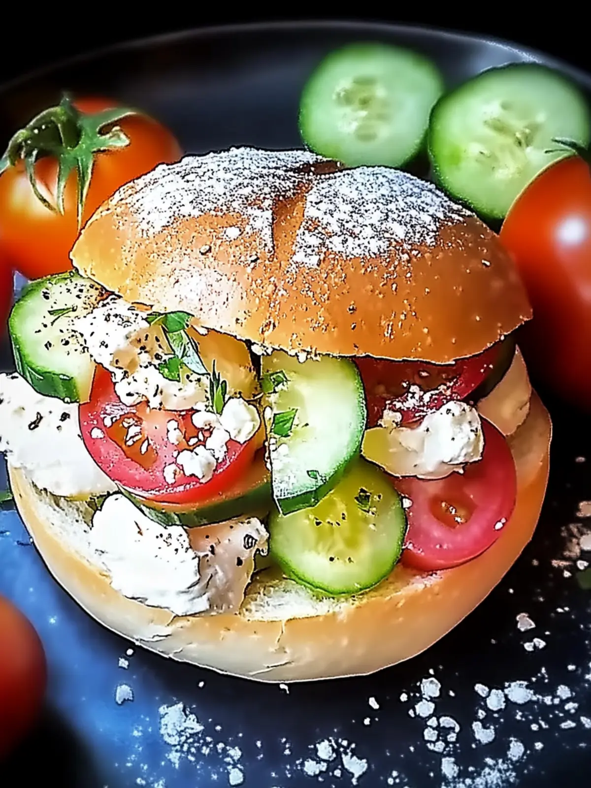 Heißer Schafskäse im Fladenbrot