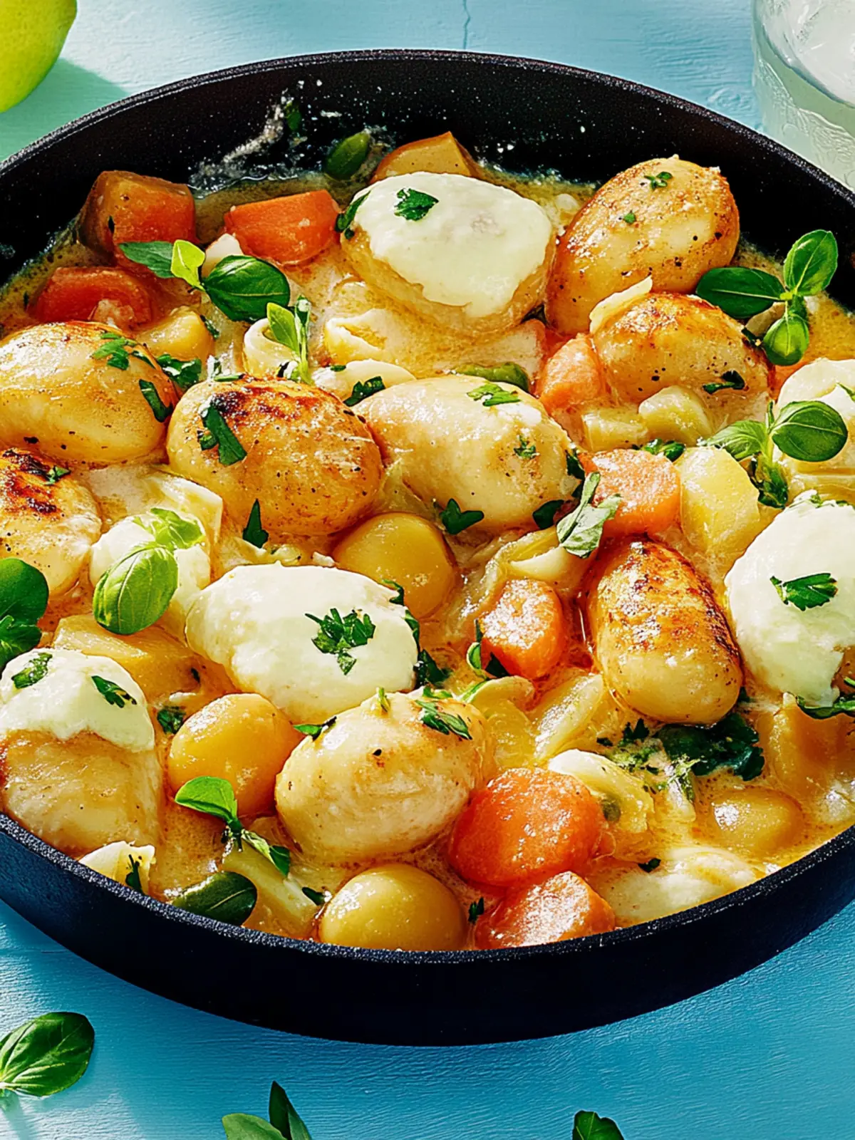 Hähnchen-Gnocchi-Pfanne in Pfeffercreme